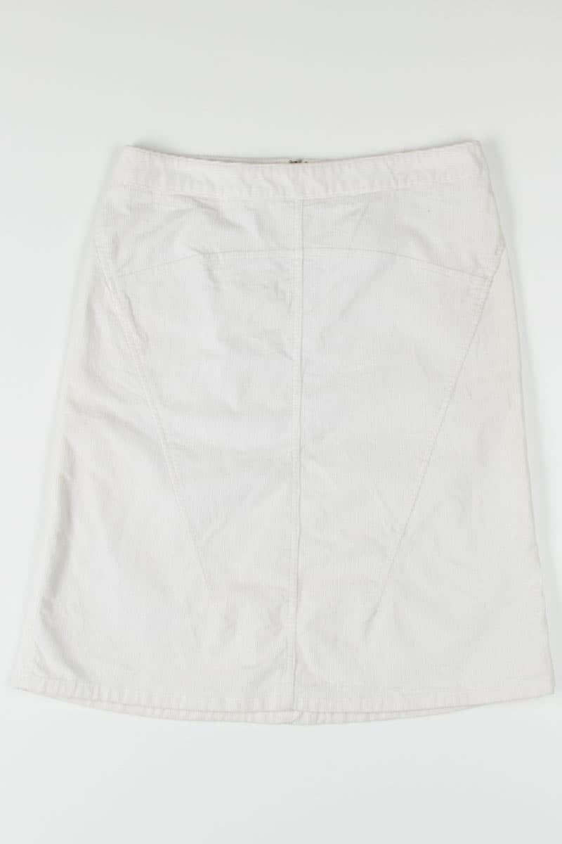 White Corduroy Pencil Skirt