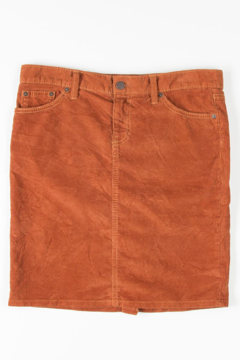 Rust Corduroy Pencil Skirt