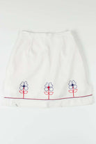White Embroidered Floral Tennis Skirt