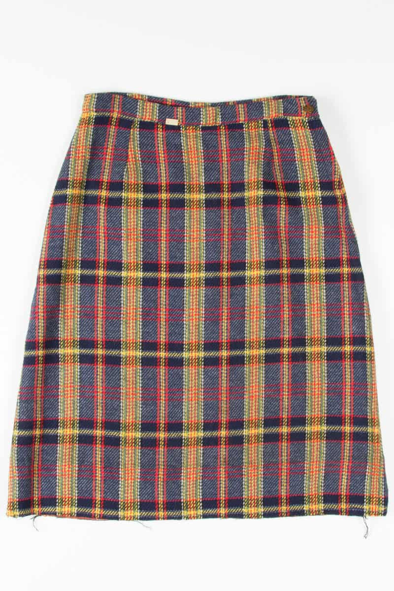 Grey Plaid Pencil Skirt