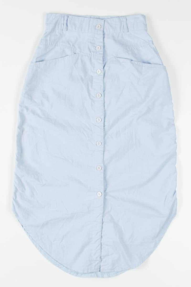 Vintage Blue Button Front Skirt