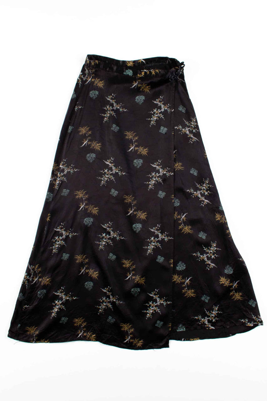 Asian Print Wrap Skirt