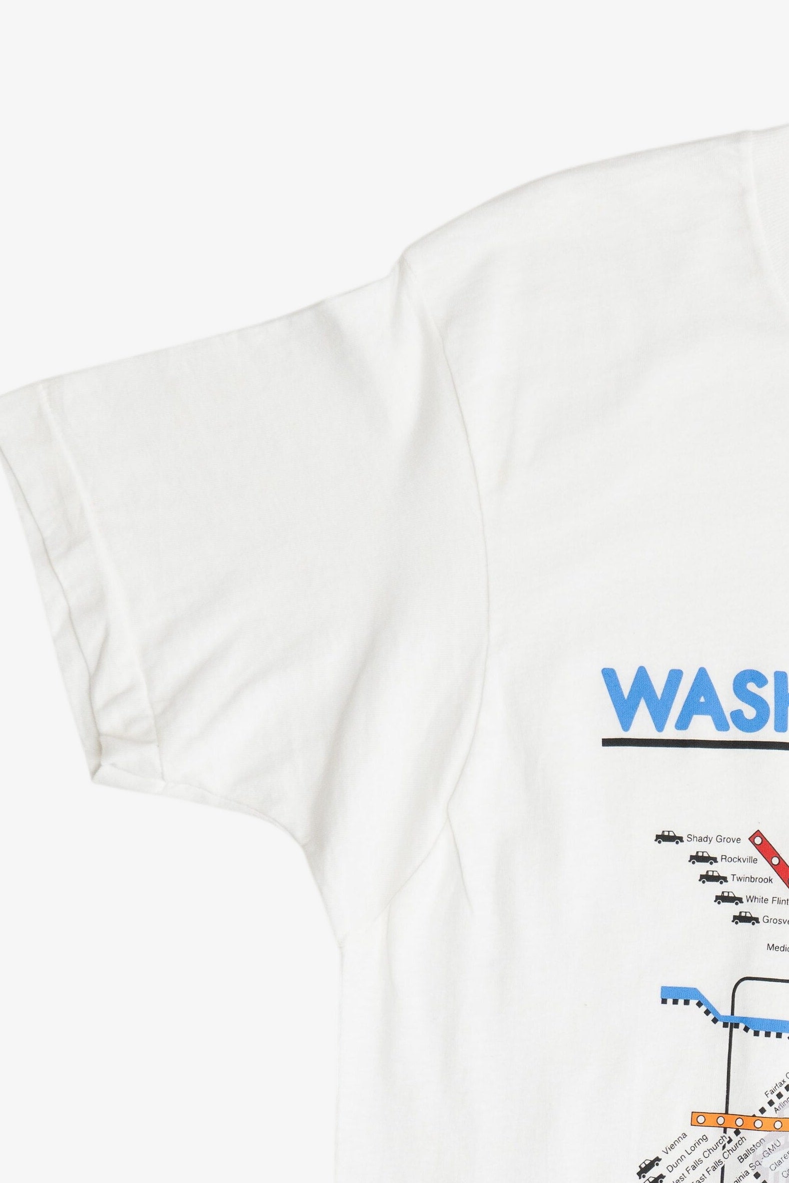 Vintage "Washington Metro" Subway Map Souvenir Sleep T-Shirt (1990s)