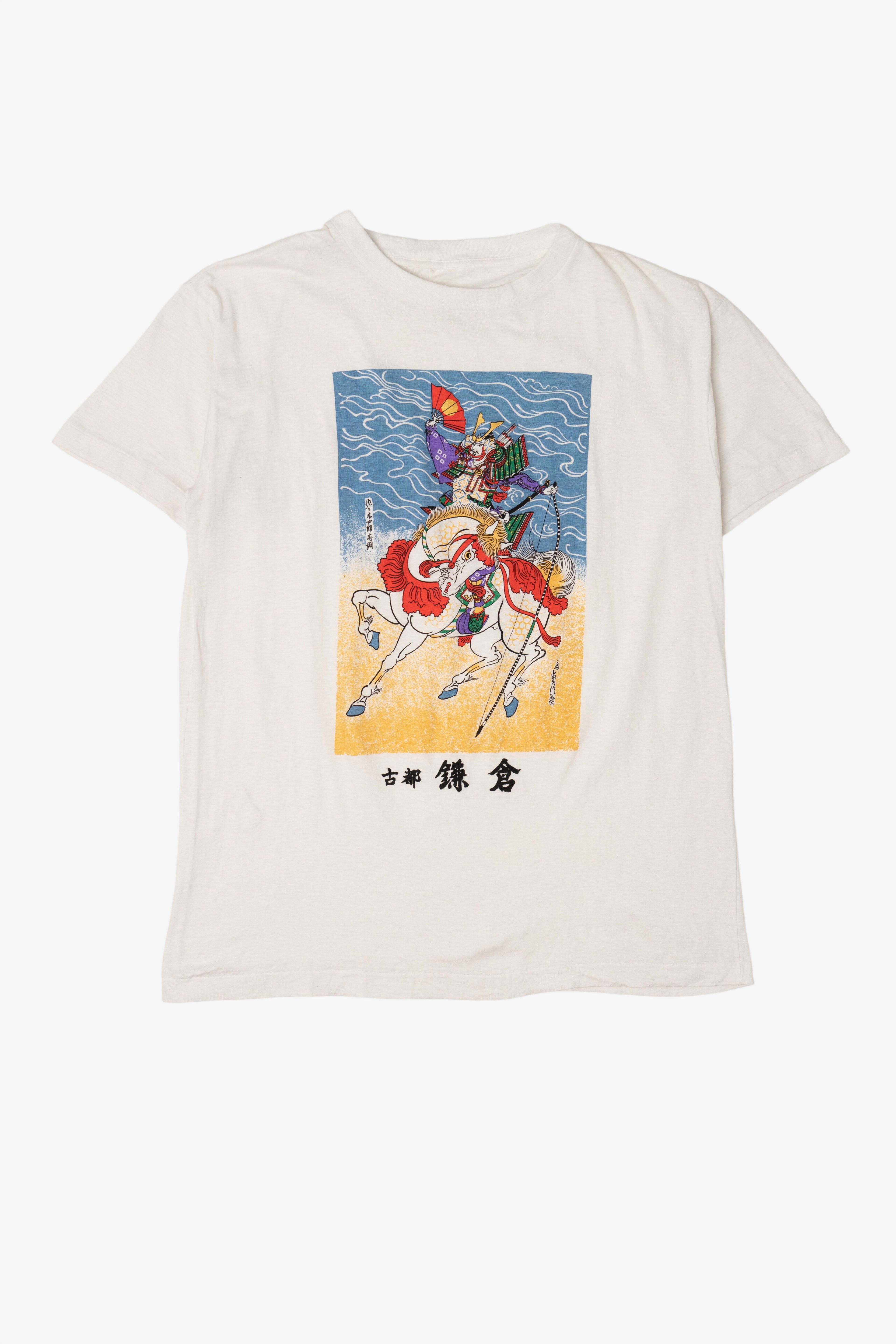 Vintage Japanese Samurai Warrior Single Stitch T-Shirt (1990s)