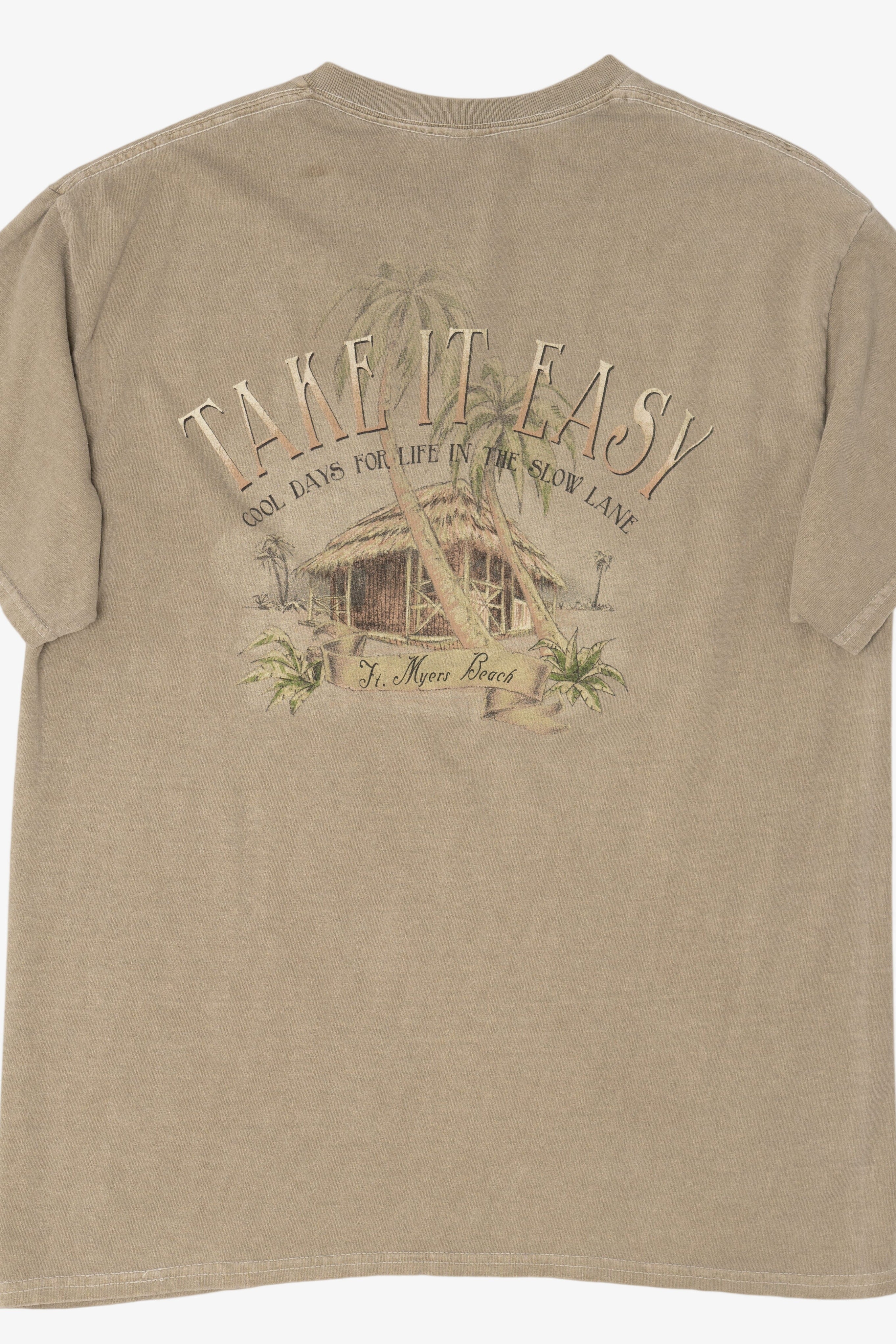 Recycled "Take It Easy" Fort Myers Beach T-Shirt (2010s)