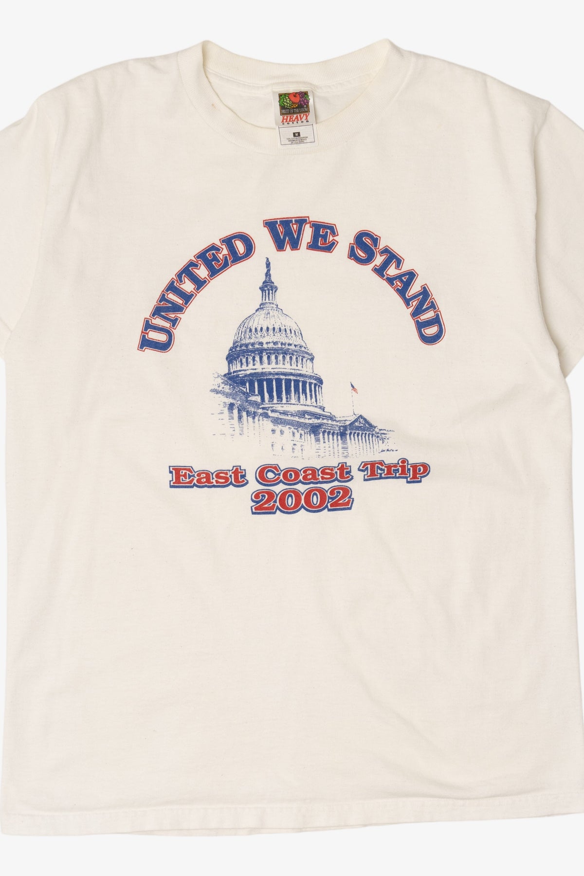 Vintage White "United We Stand" East Coast Trip 2002 T-Shirt (2000s)