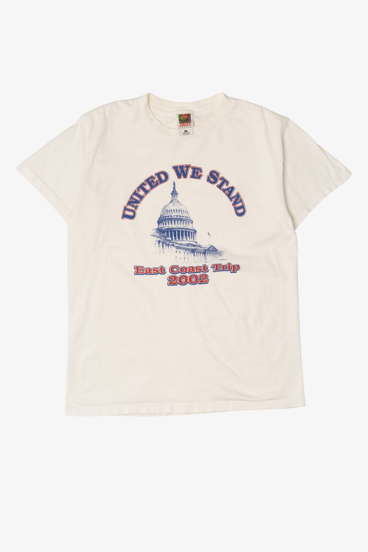 Vintage White "United We Stand" East Coast Trip 2002 T-Shirt (2000s)