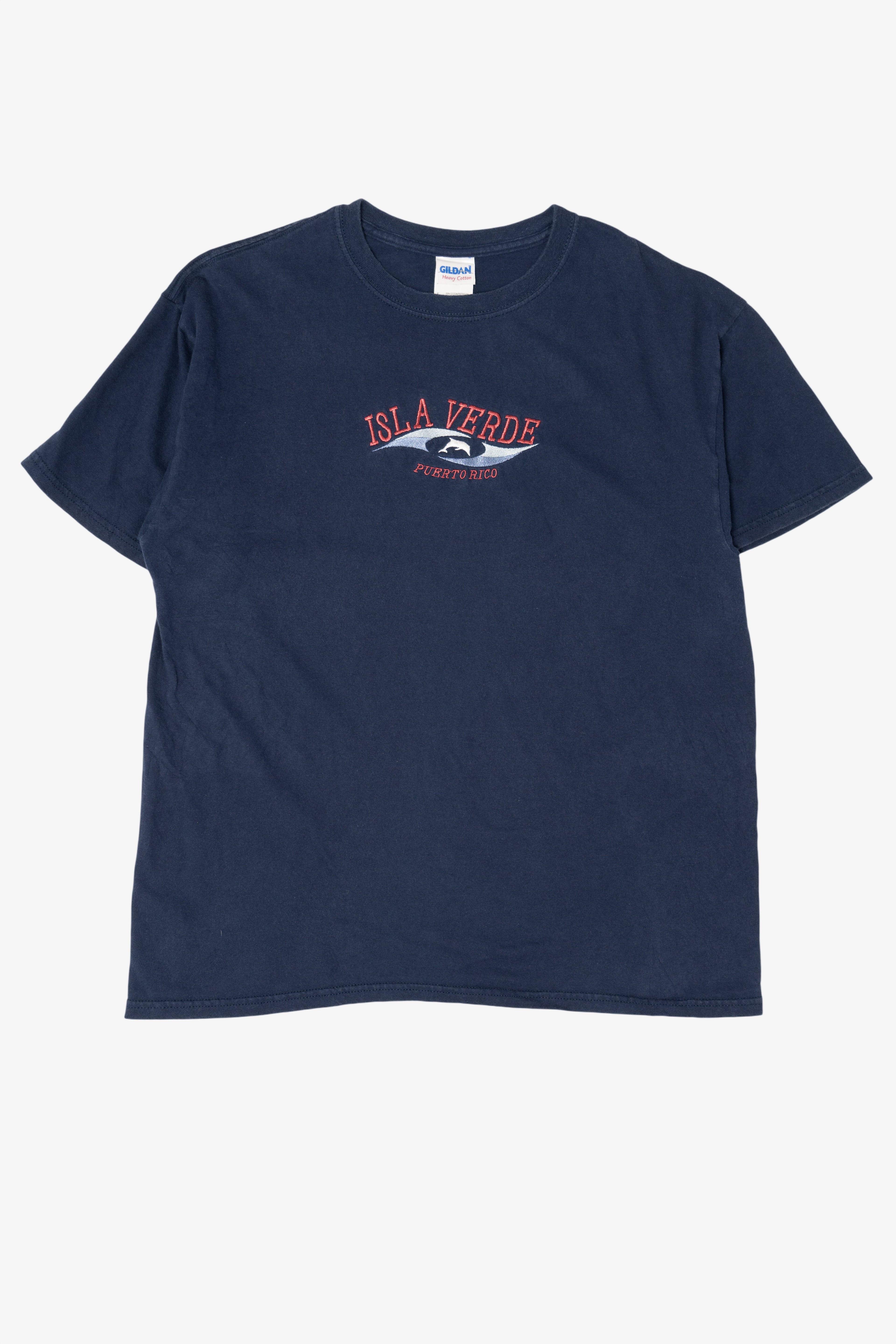 Navy Blue Embroidered Isle Verde Puerto Rico T-Shirt (2000s)