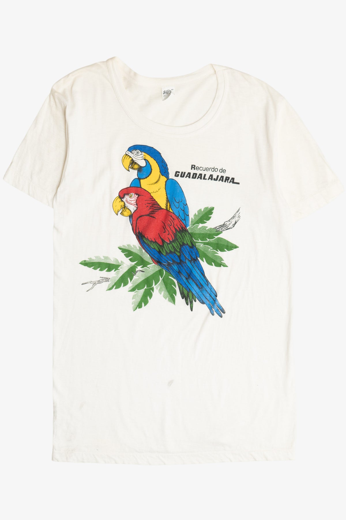 Vintage "Recuardo de Guadalajara" Macaw Parrots Souvenir T-Shirt (1980s)