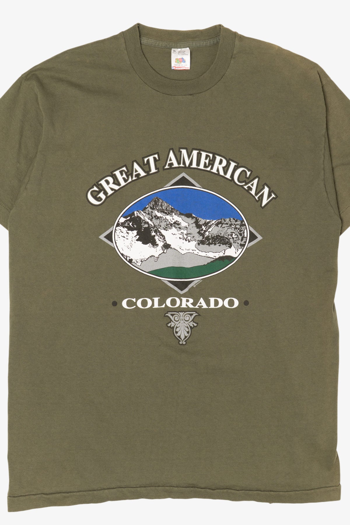 Vintage Olive Great American Colorado T-Shirt (1990s)