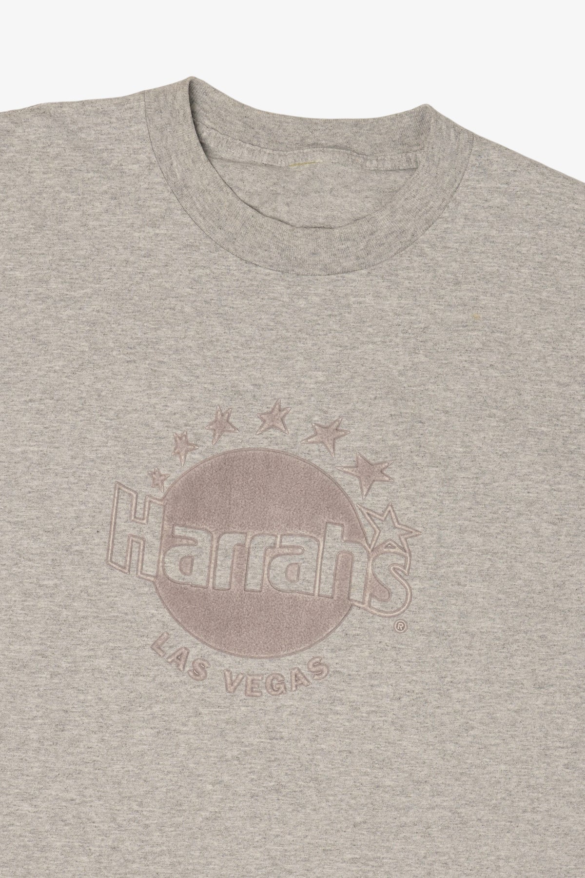 Vintage Gray Harrah's Casino Las Vegas Raised Text Single Stitch T-Shirt (1990s)