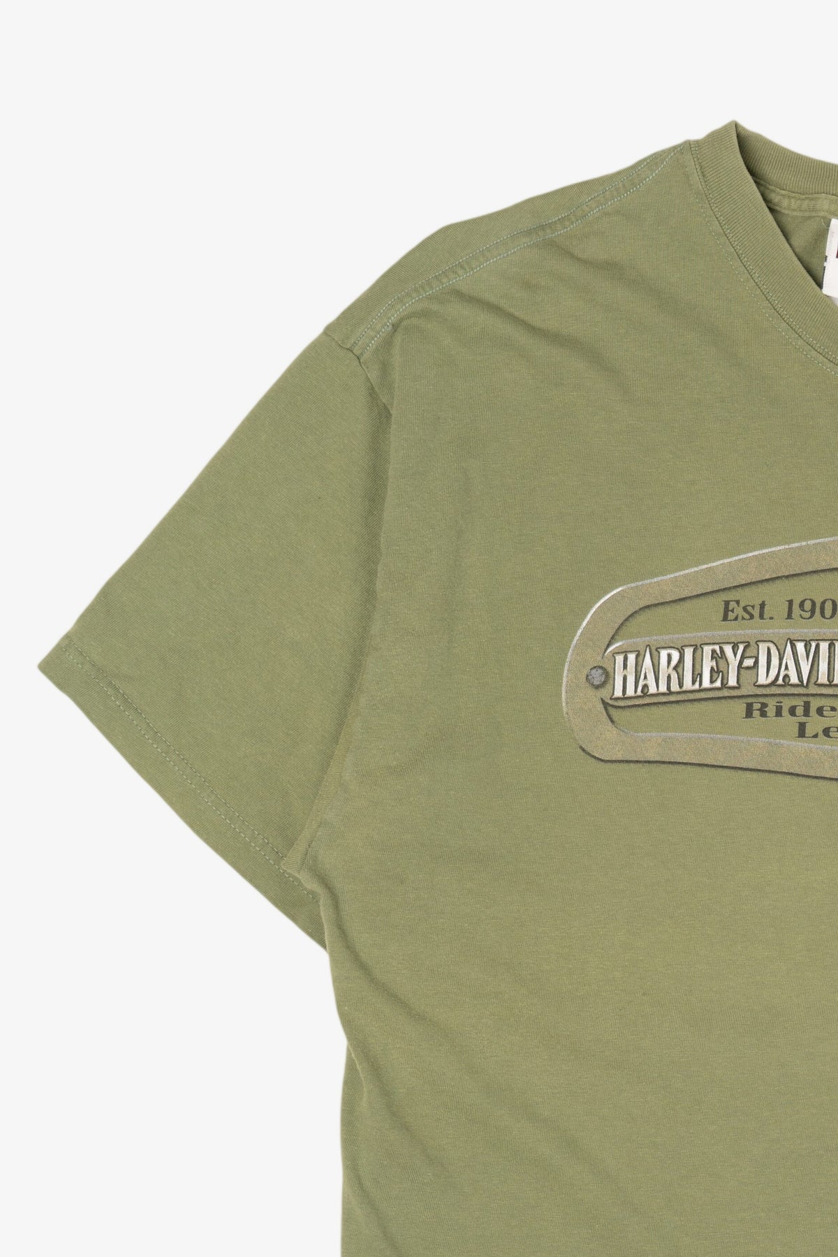 Green Harley Davidson "Jim's On The Pass" T-Shirt (2000s)