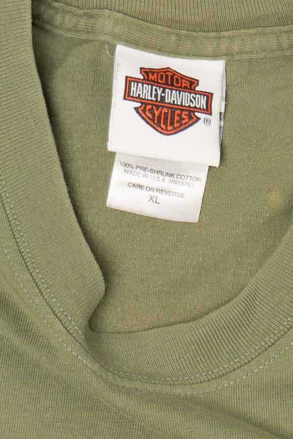 Green Harley Davidson "Jim's On The Pass" T-Shirt (2000s)