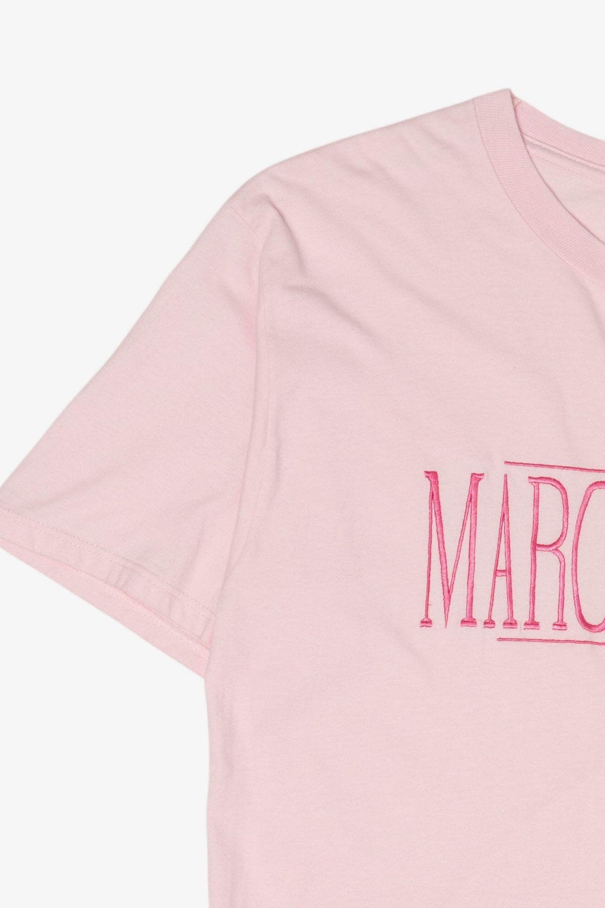 Vintage Pink Embroidered "Marco Island" T-Shirt (1990s)