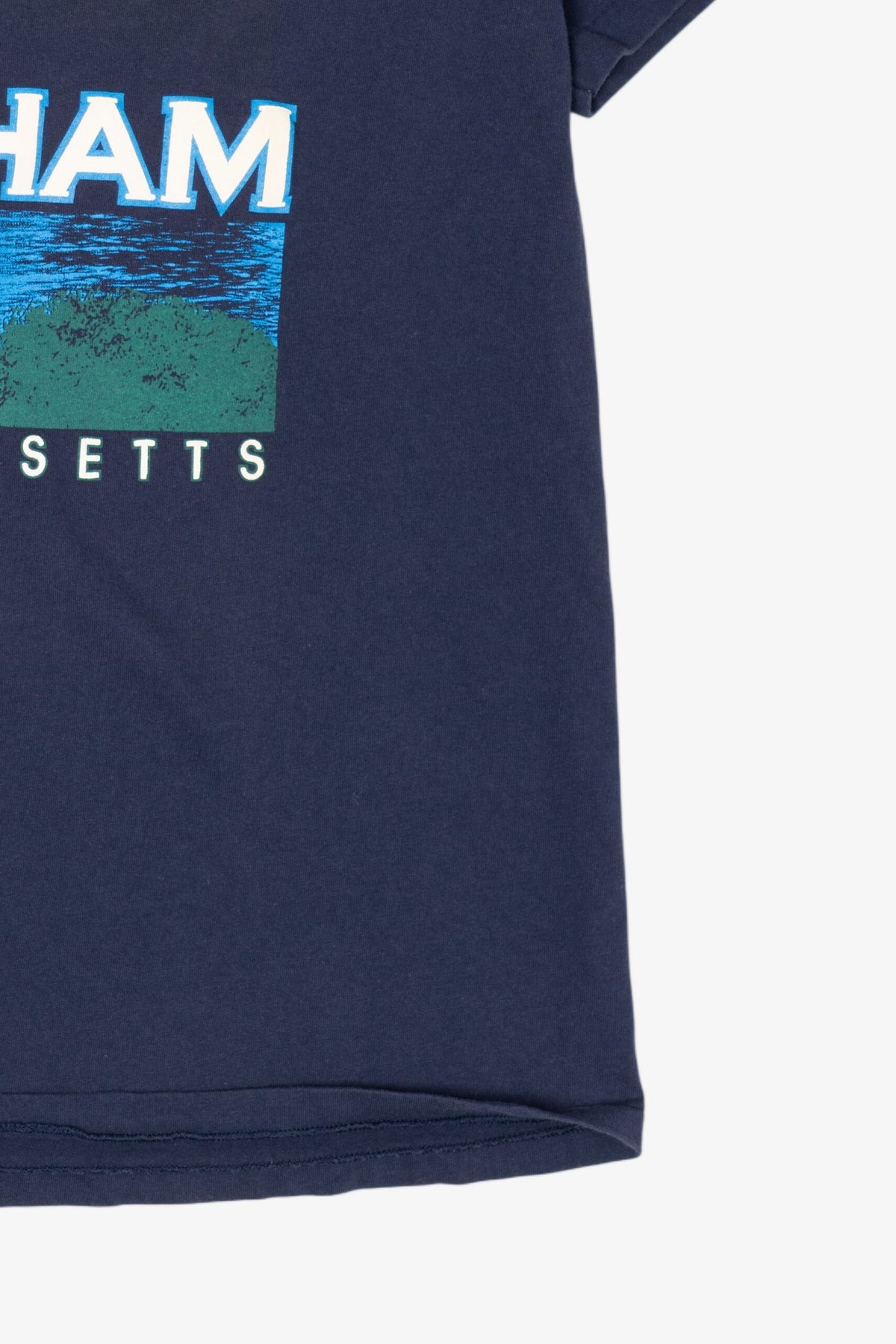 Vintage Navy Blue Lighthouse Chatam Massachusetts Single Stitch T-Shirt (1990s)