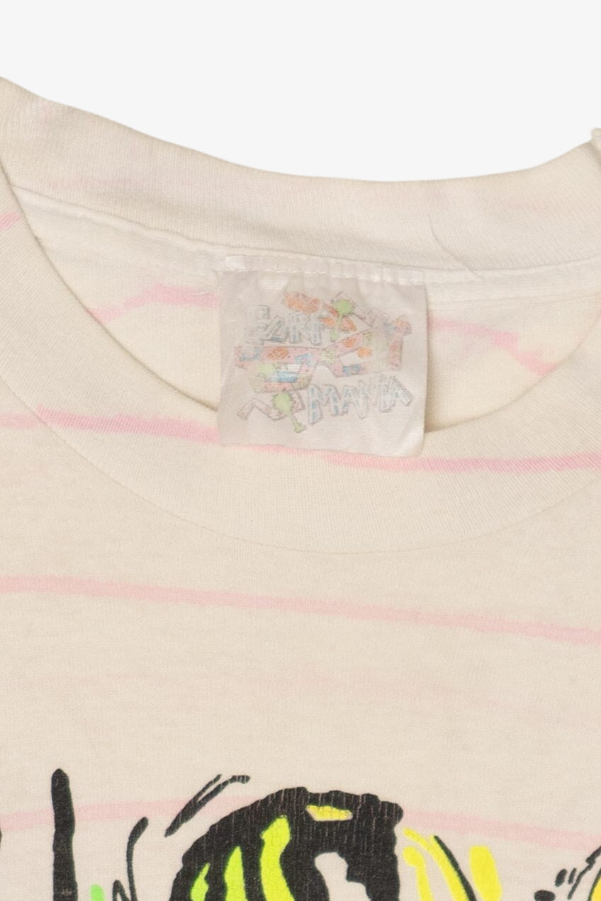 Vintage Pastel Striped "Surf" Single Stitch T-Shirt (1980s)