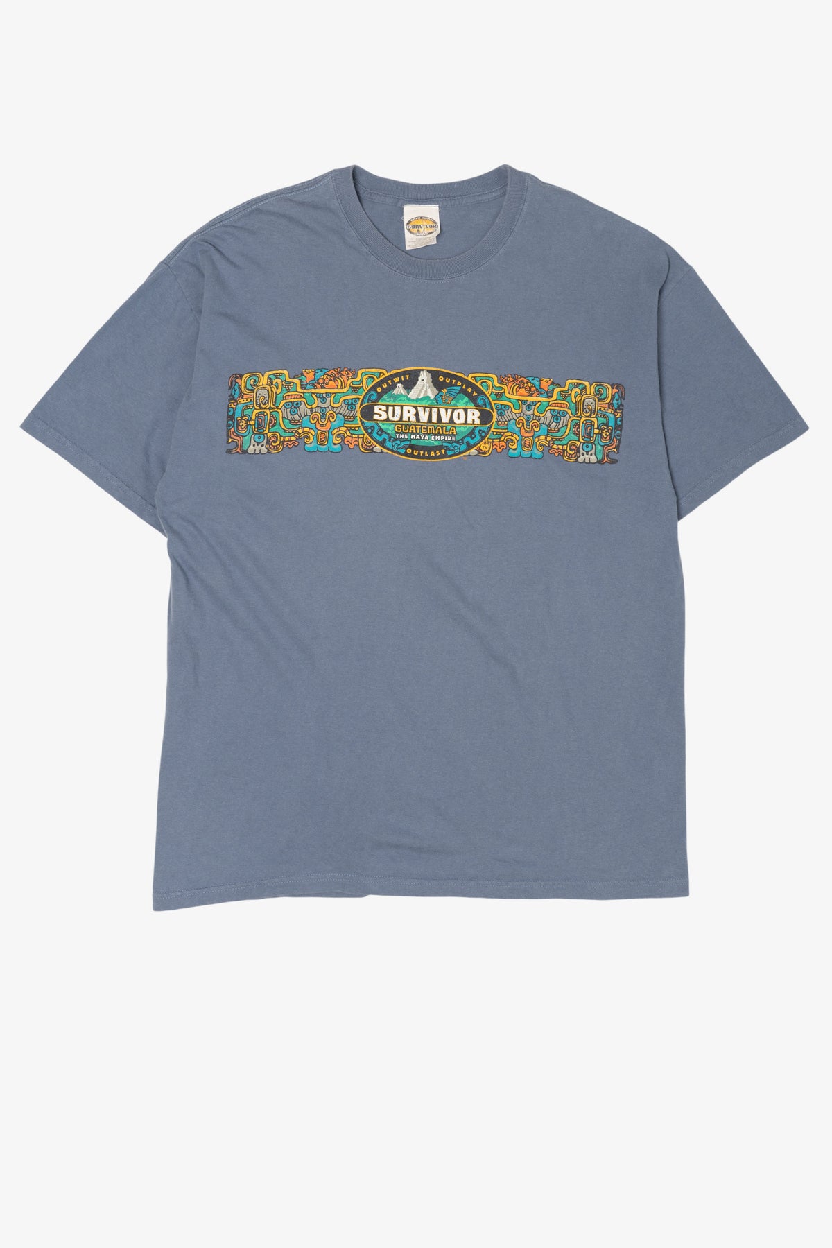 Vintage Blue Survivor Guatamala- The Mayan Empire T-Shirt (2000s)