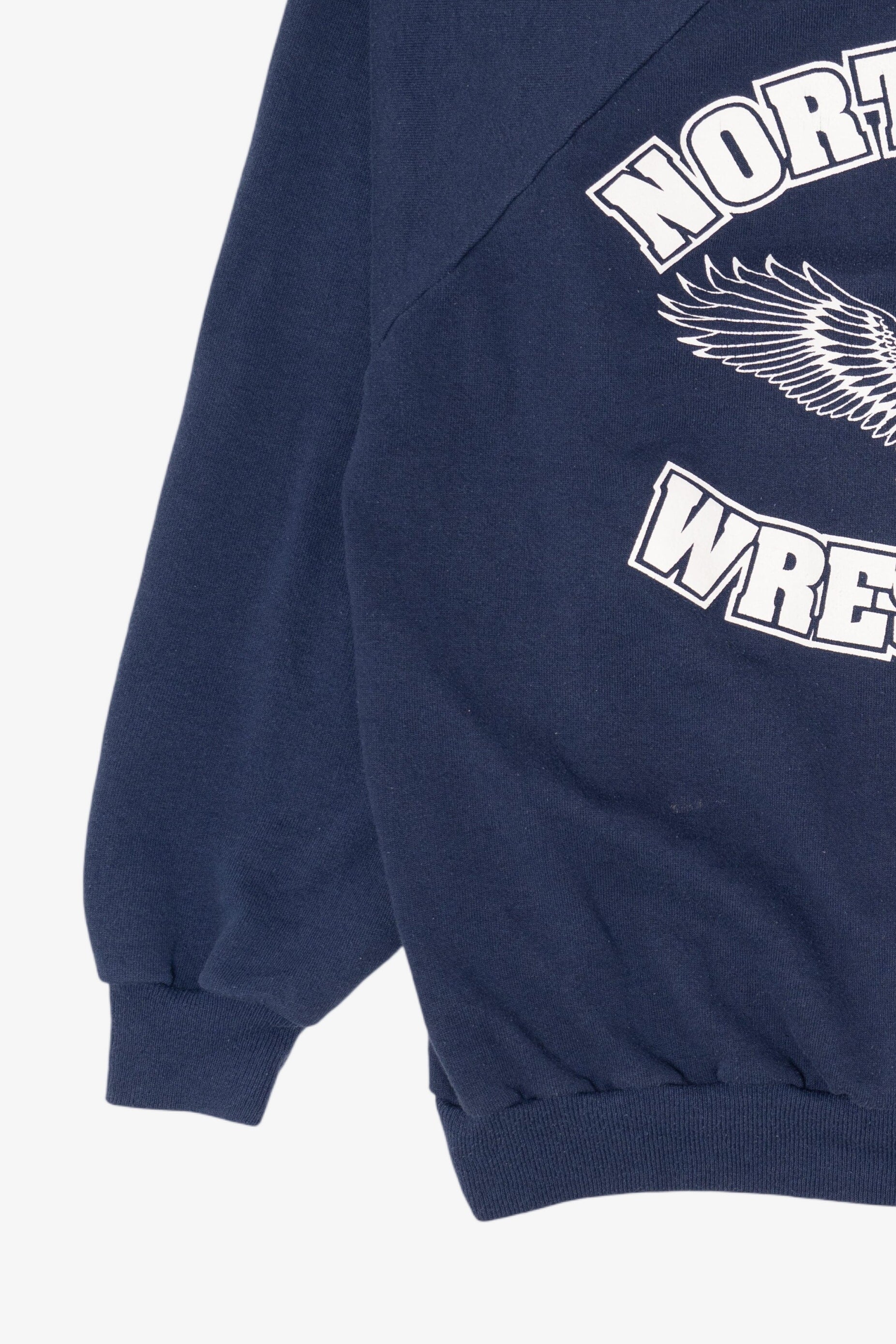 Vintage Navy Blue Northside Wrestling Raglan Sweatshirt (1990s)