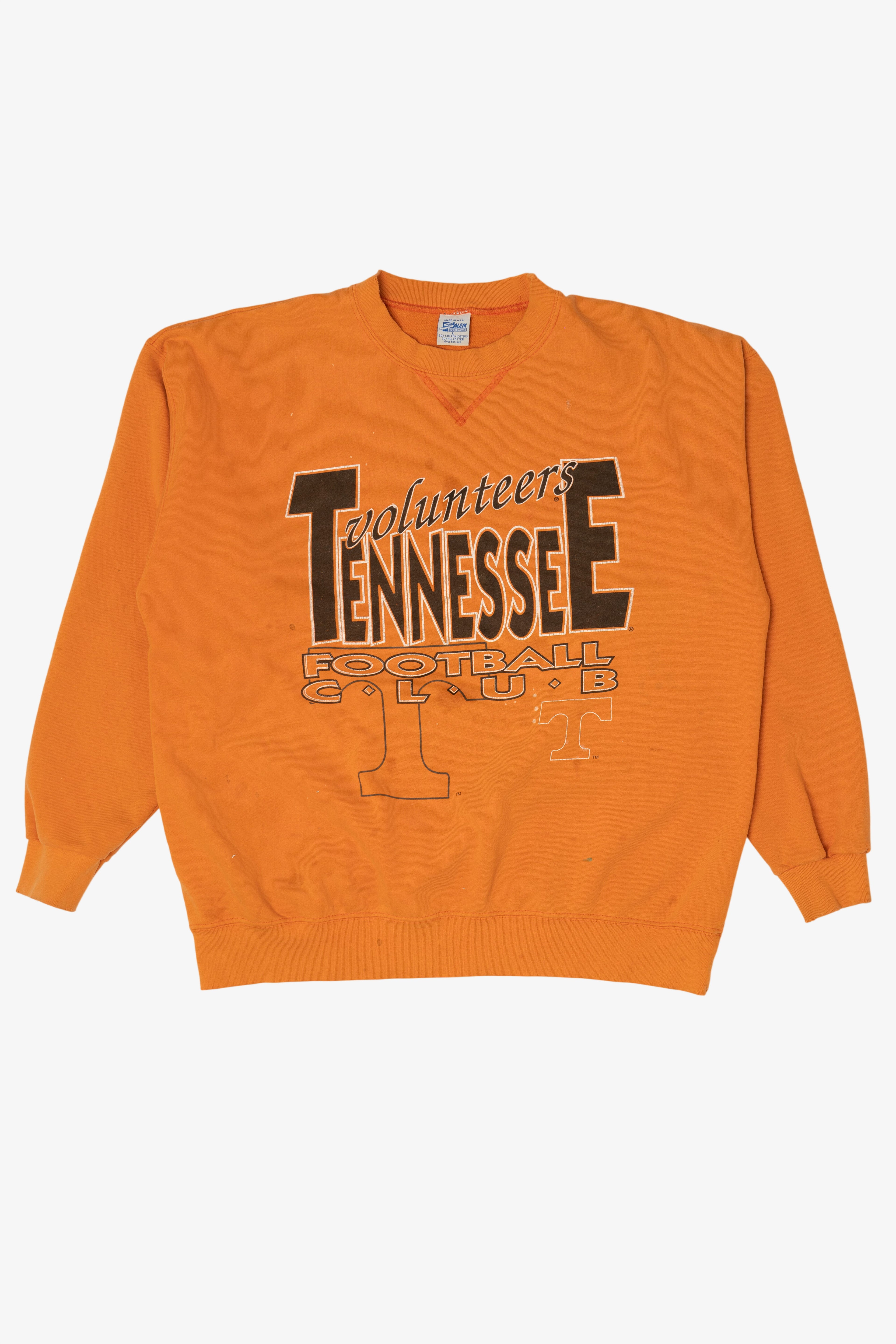 Vintage Distressed Orange Tennessee Volunteers Football Club Sweatshirt (1980s)