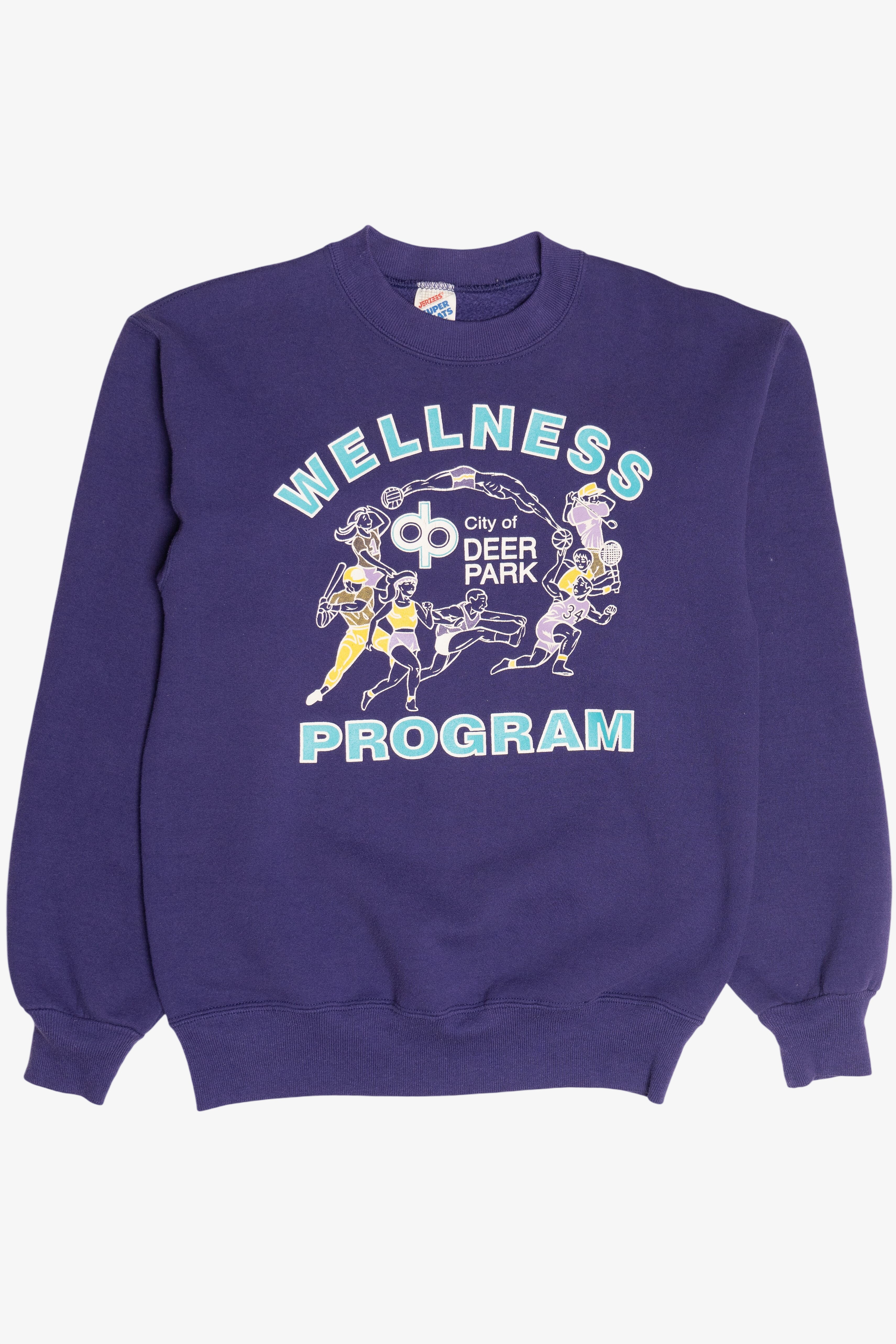 Vintage "City Of Deer Park" "Wellness Program" Fitness Sweatshirt (1990s)
