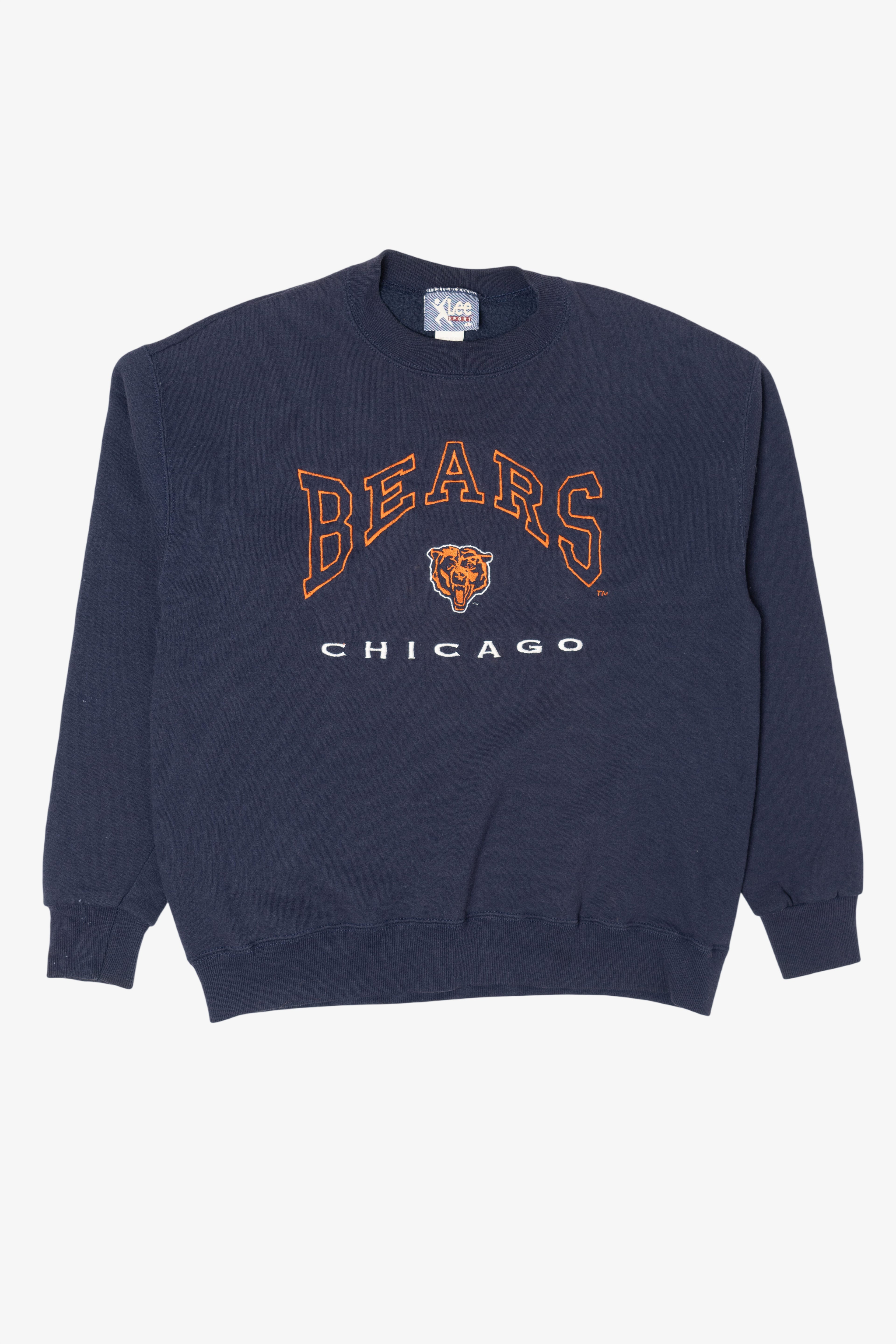 Vintage Navy Blue Chicago Bears Football Sweatshirt (1990s)
