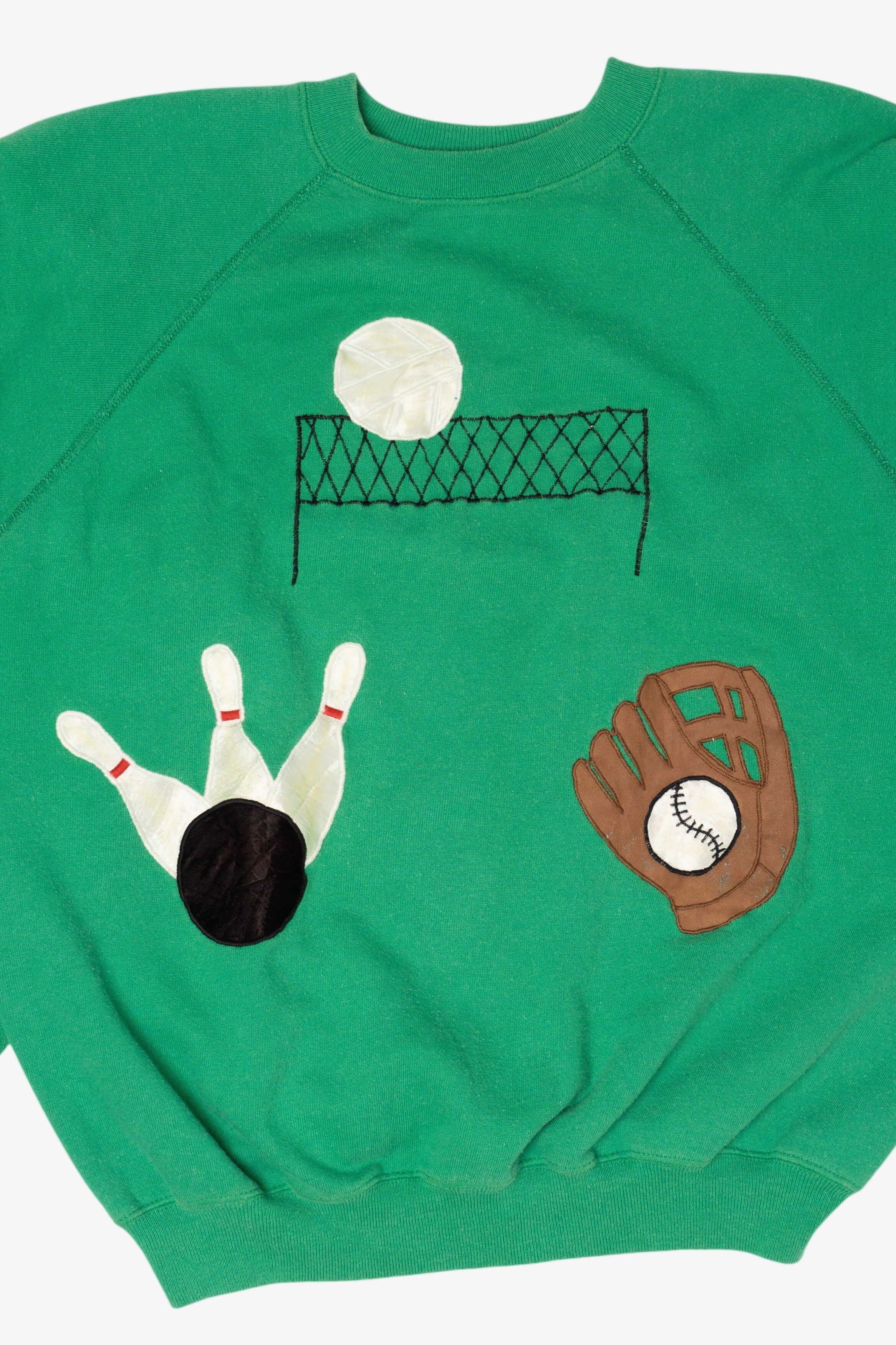 Vintage Green Sports Raglan Sweatshirt (1980s)
