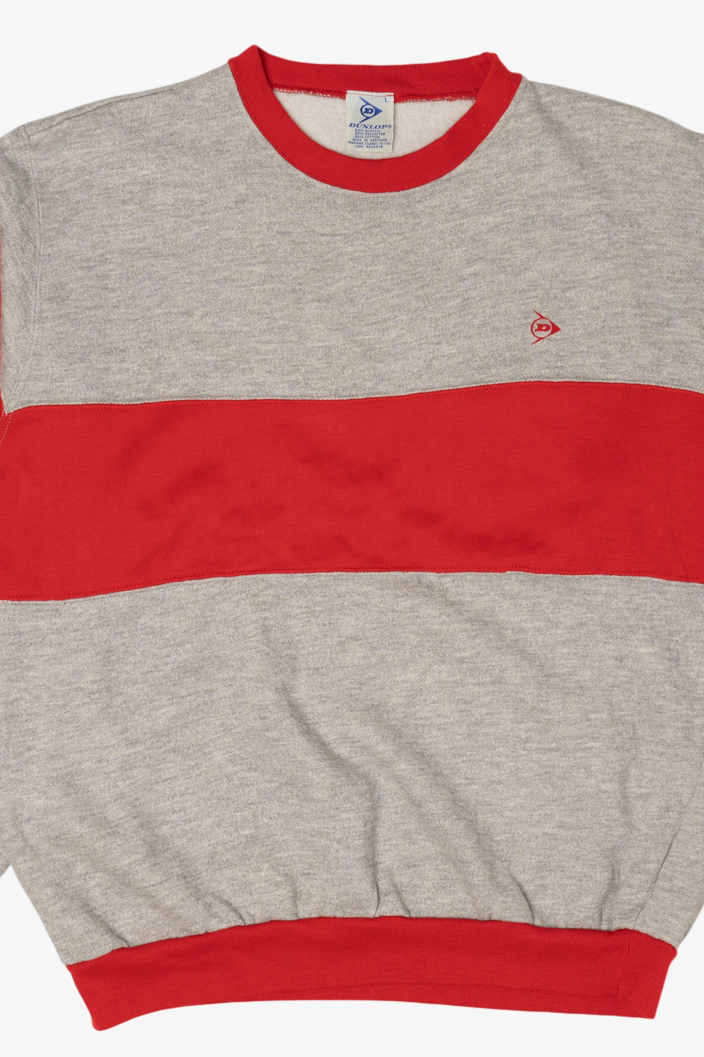Vintage Dunlop Red And Gray Color Block Sweatshirt (1980s)