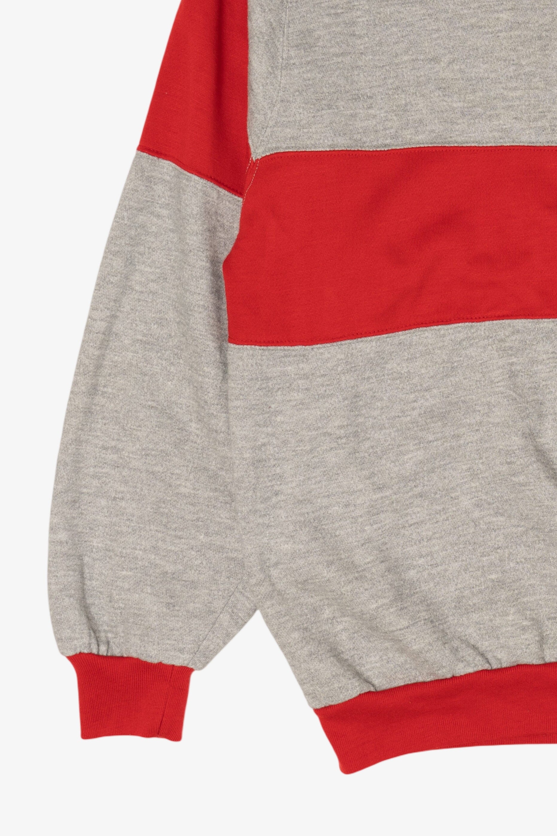 Vintage Dunlop Red And Gray Color Block Sweatshirt (1980s)