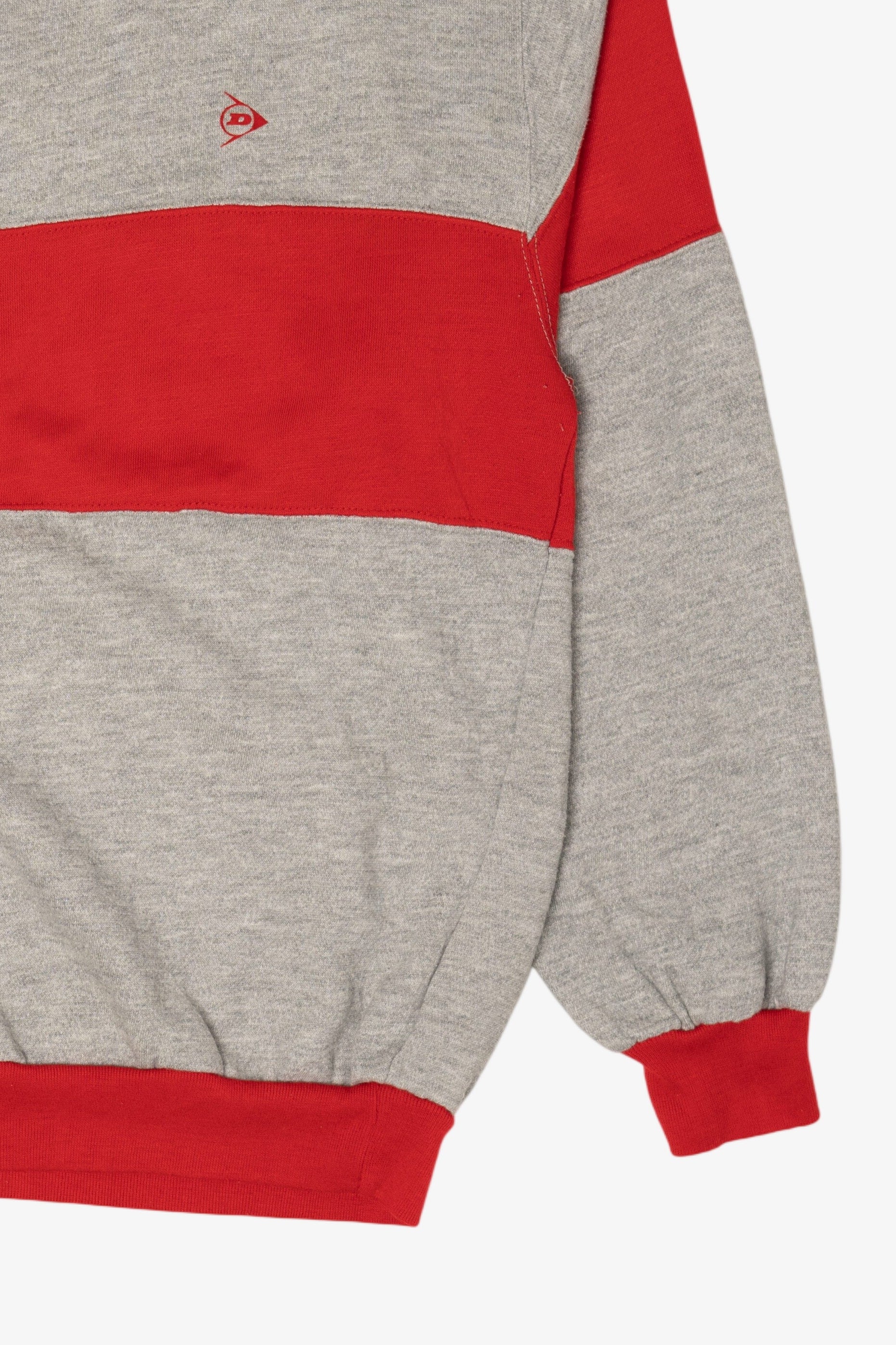 Vintage Dunlop Red And Gray Color Block Sweatshirt (1980s)