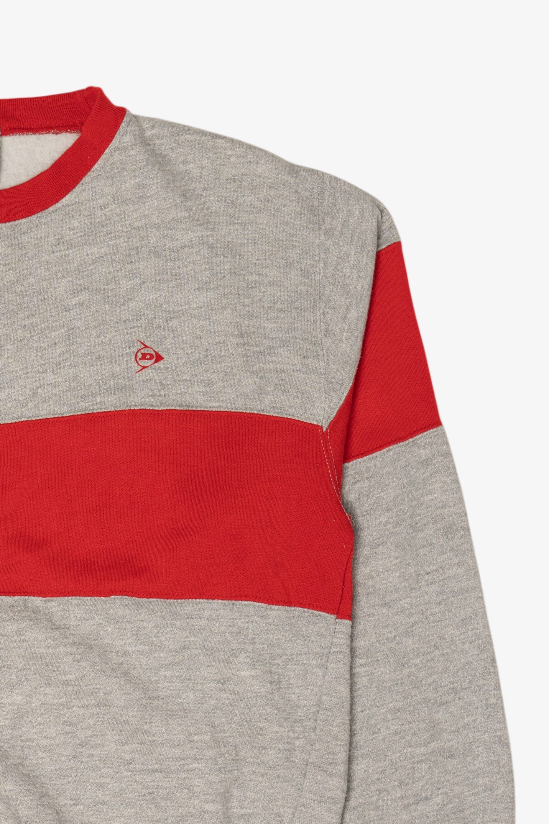 Vintage Dunlop Red And Gray Color Block Sweatshirt (1980s)