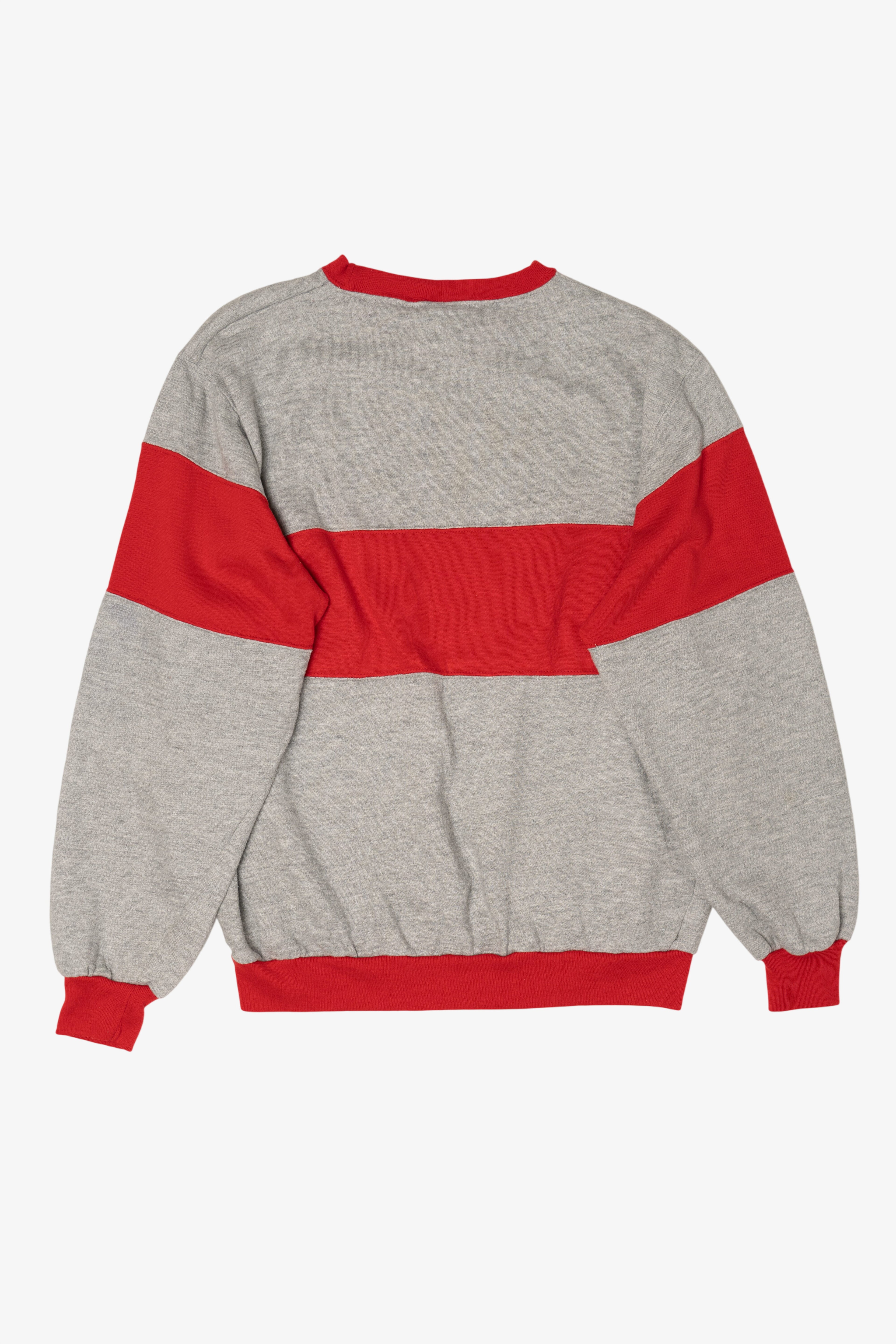 Vintage Dunlop Red And Gray Color Block Sweatshirt (1980s)