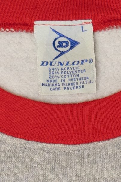 Vintage Dunlop Red And Gray Color Block Sweatshirt (1980s)
