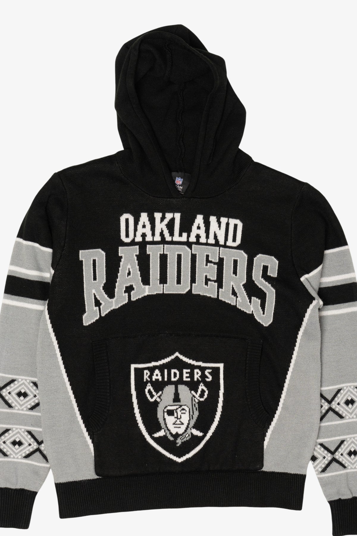 Black NFL Team Apparel Youth Oakland Raiders Hooded Sweatshirt (2010s)