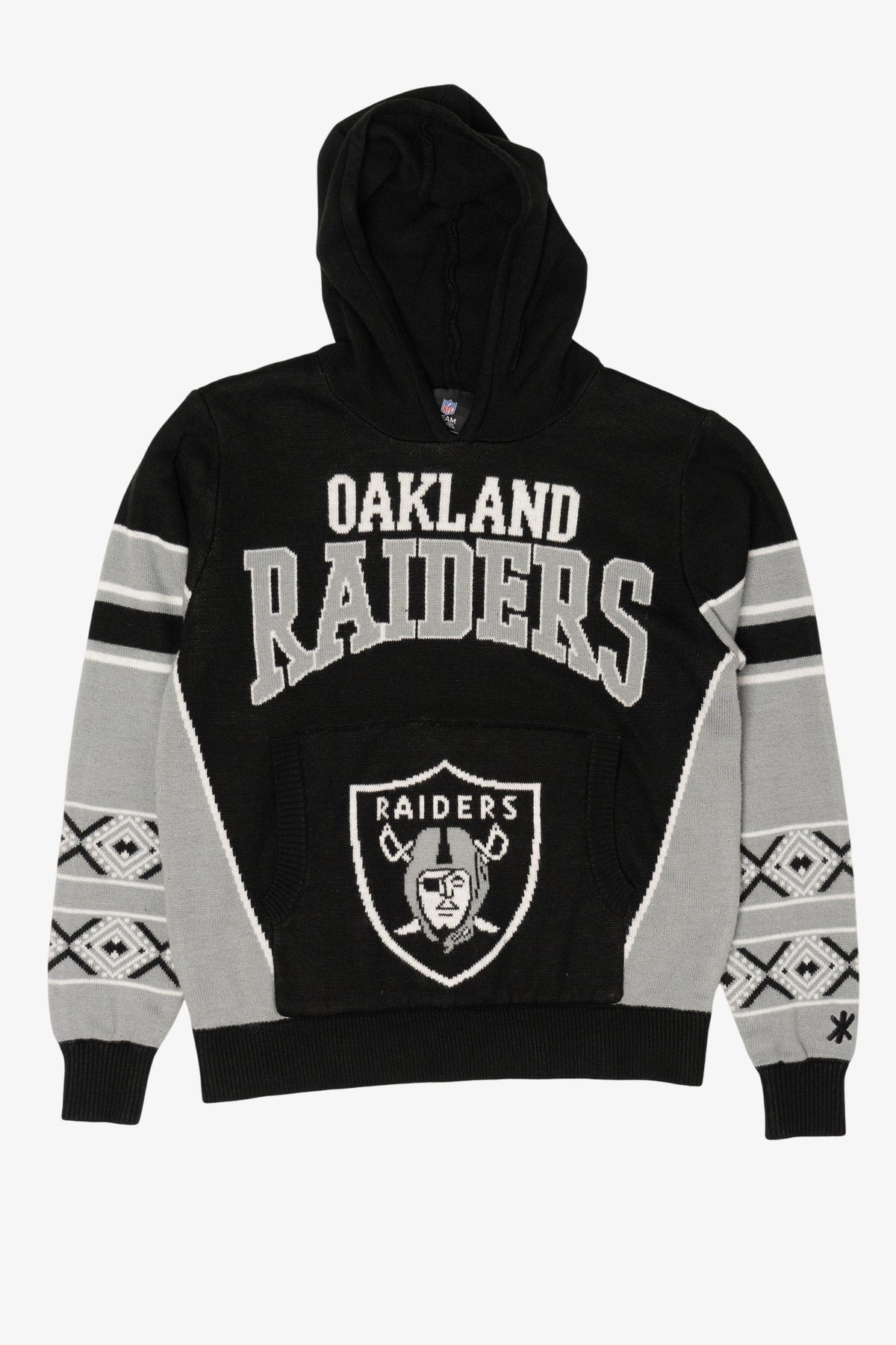 Black NFL Team Apparel Youth Oakland Raiders Hooded Sweatshirt (2010s)