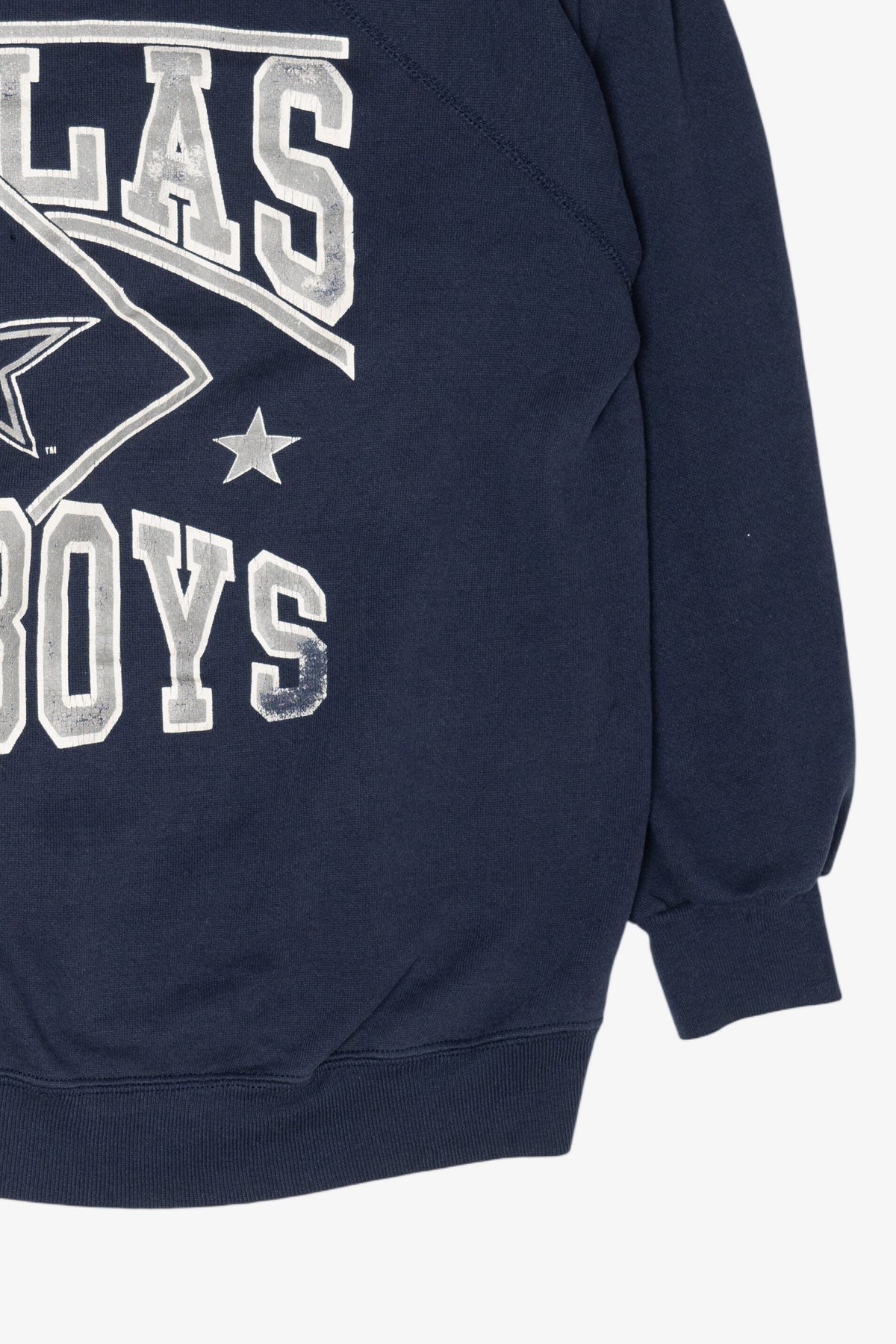 Vintage Navy Blue Dallas Cowboys Raglan Sweatshirt (1990s)