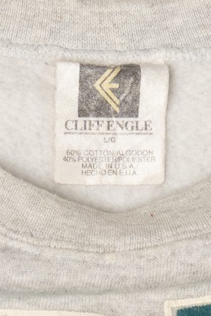 Vintage Light Gray Miami Dolphins Spell Out Sweatshirt (1990s)
