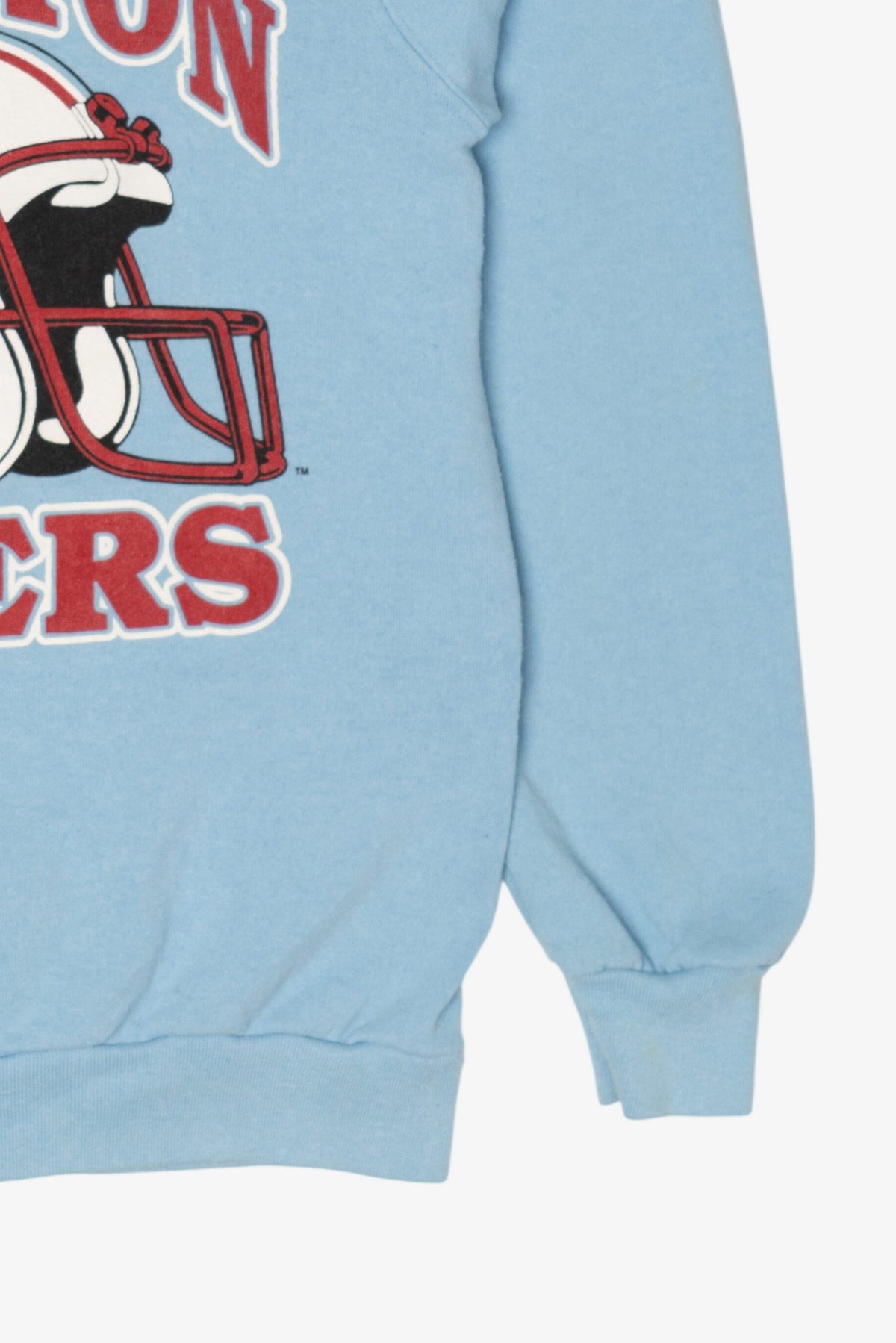 Vintage Light Blue Houston Oilers NFL Raglan Sweatshirt (1980s)