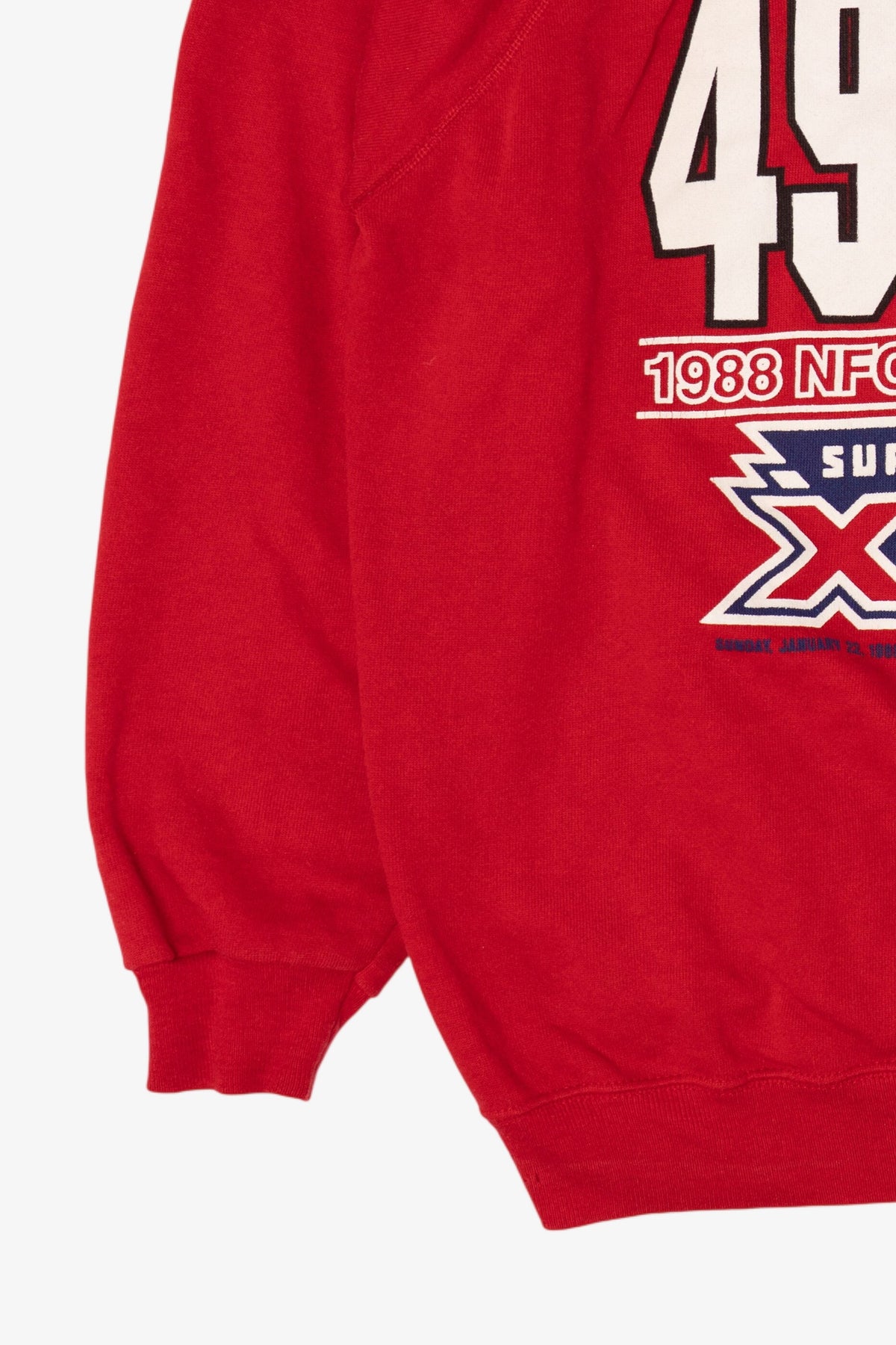 Vintage Red San Francisco 49ers 1988 NFC Champions Super Bowl Raglan Sweatshirt (1980s)