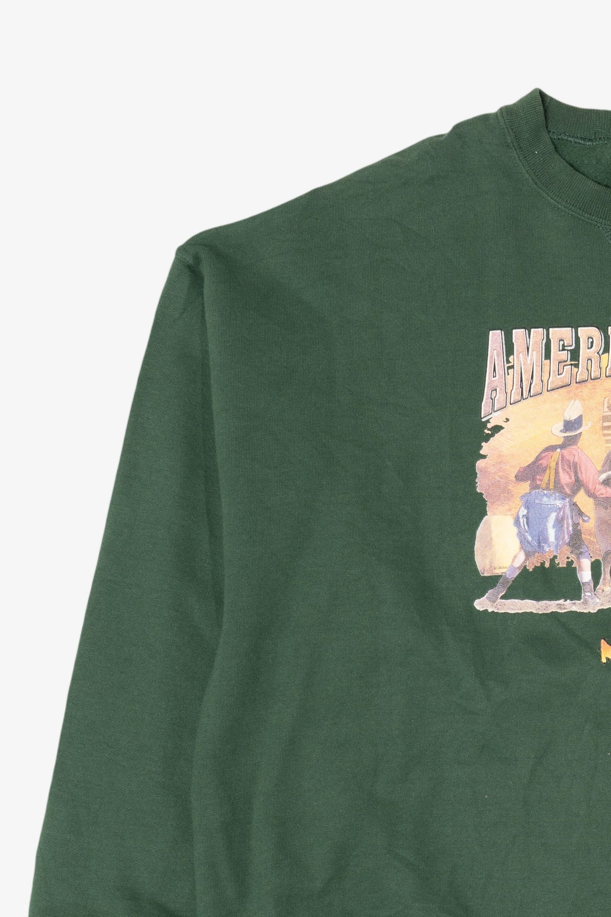 Vintage Green "American Legend" Rodeo Clown New Mexico Sweatshirt (1990s)