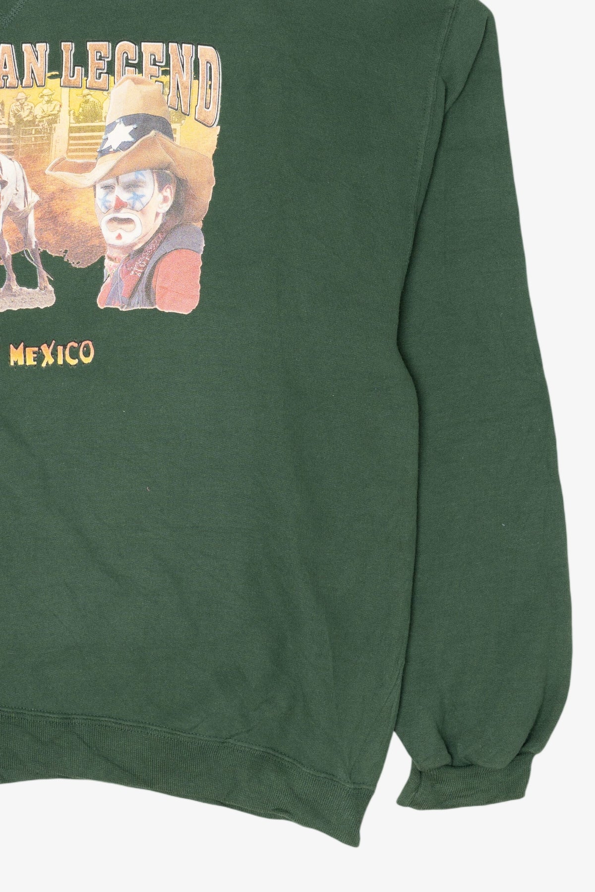 Vintage Green "American Legend" Rodeo Clown New Mexico Sweatshirt (1990s)