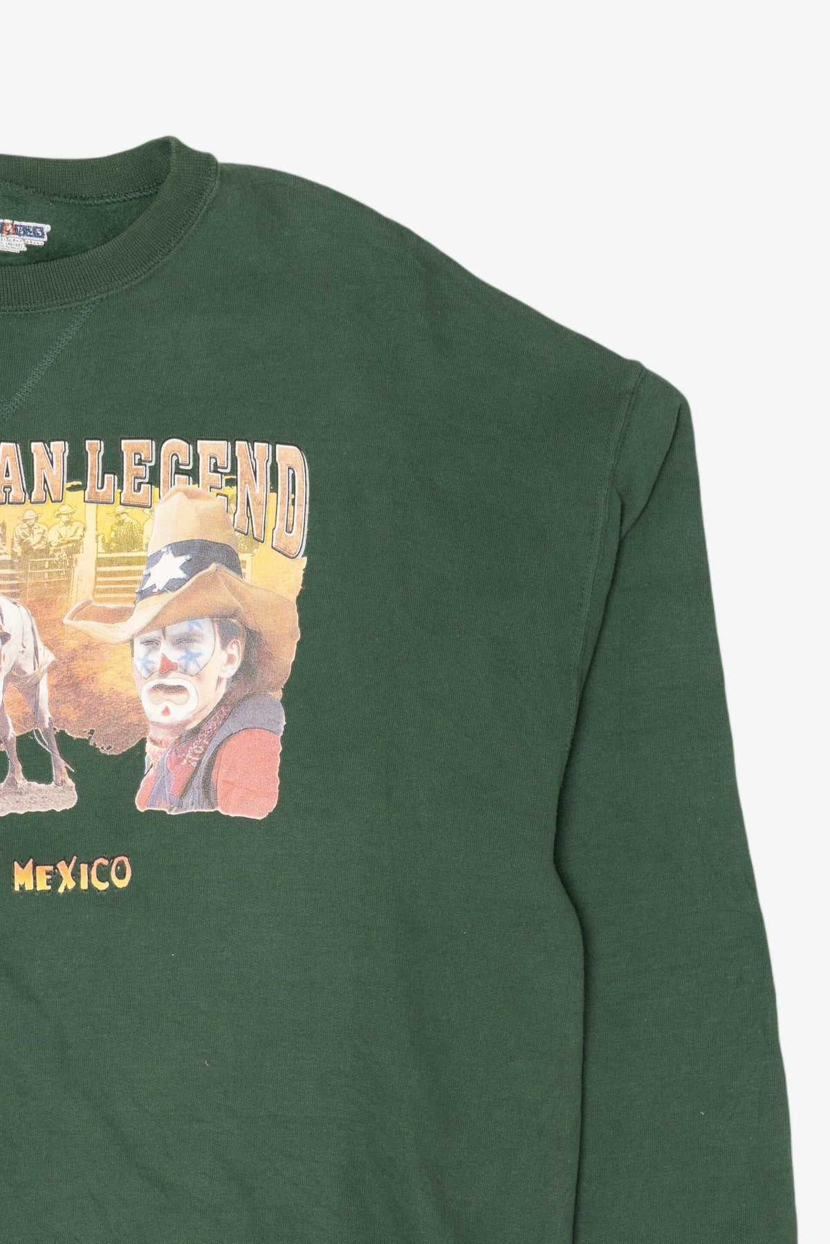 Vintage Green "American Legend" Rodeo Clown New Mexico Sweatshirt (1990s)