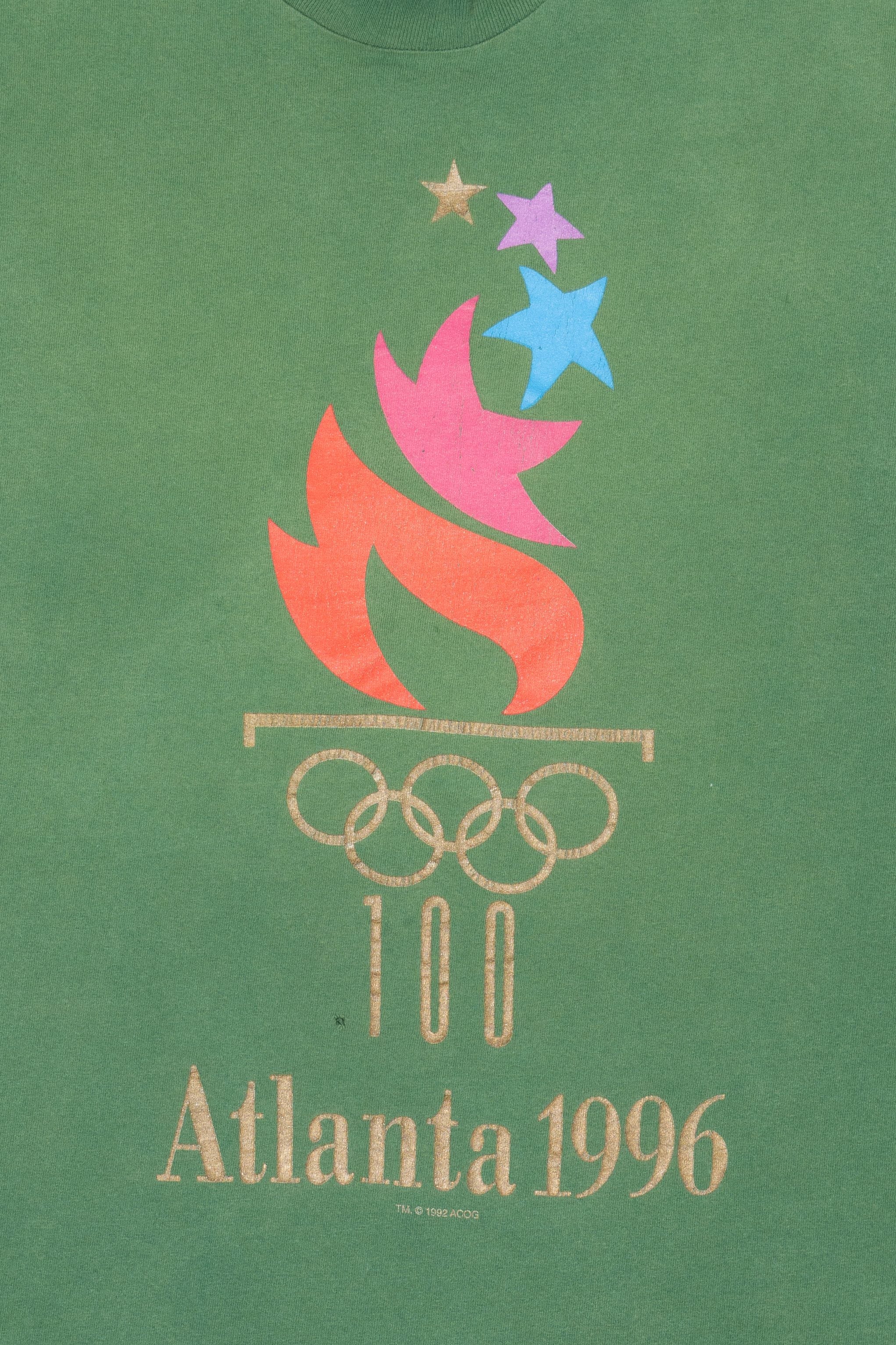 Vintage Green Olympics Centennial Atlanta 1996 T-Shirt (1990s)