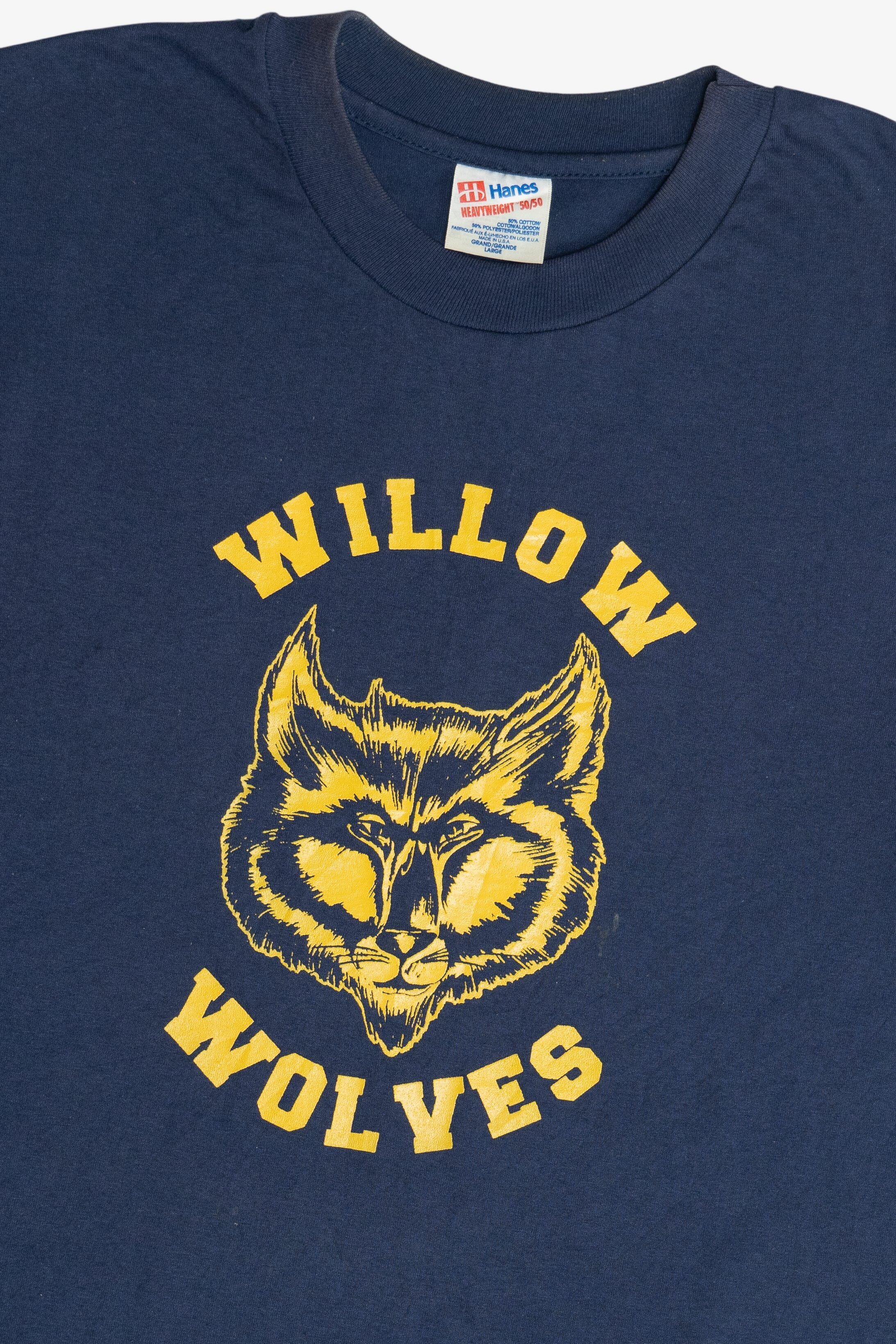 Vintage "Willow Wolves" Mascot Single Stitch T-Shirt (1990s)