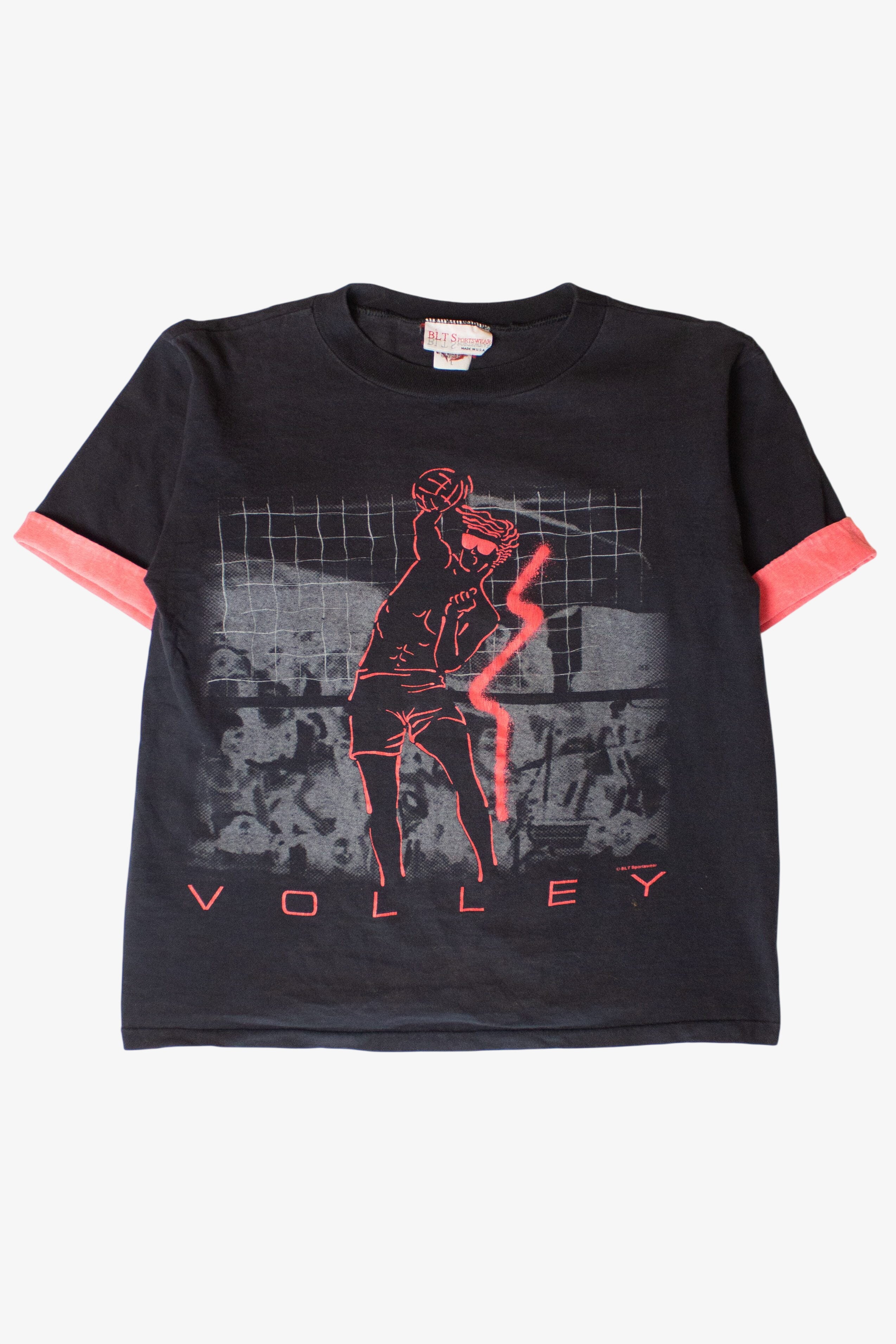 Vintage Cuffed Sleeve Volleyball T-Shirt (1980s)