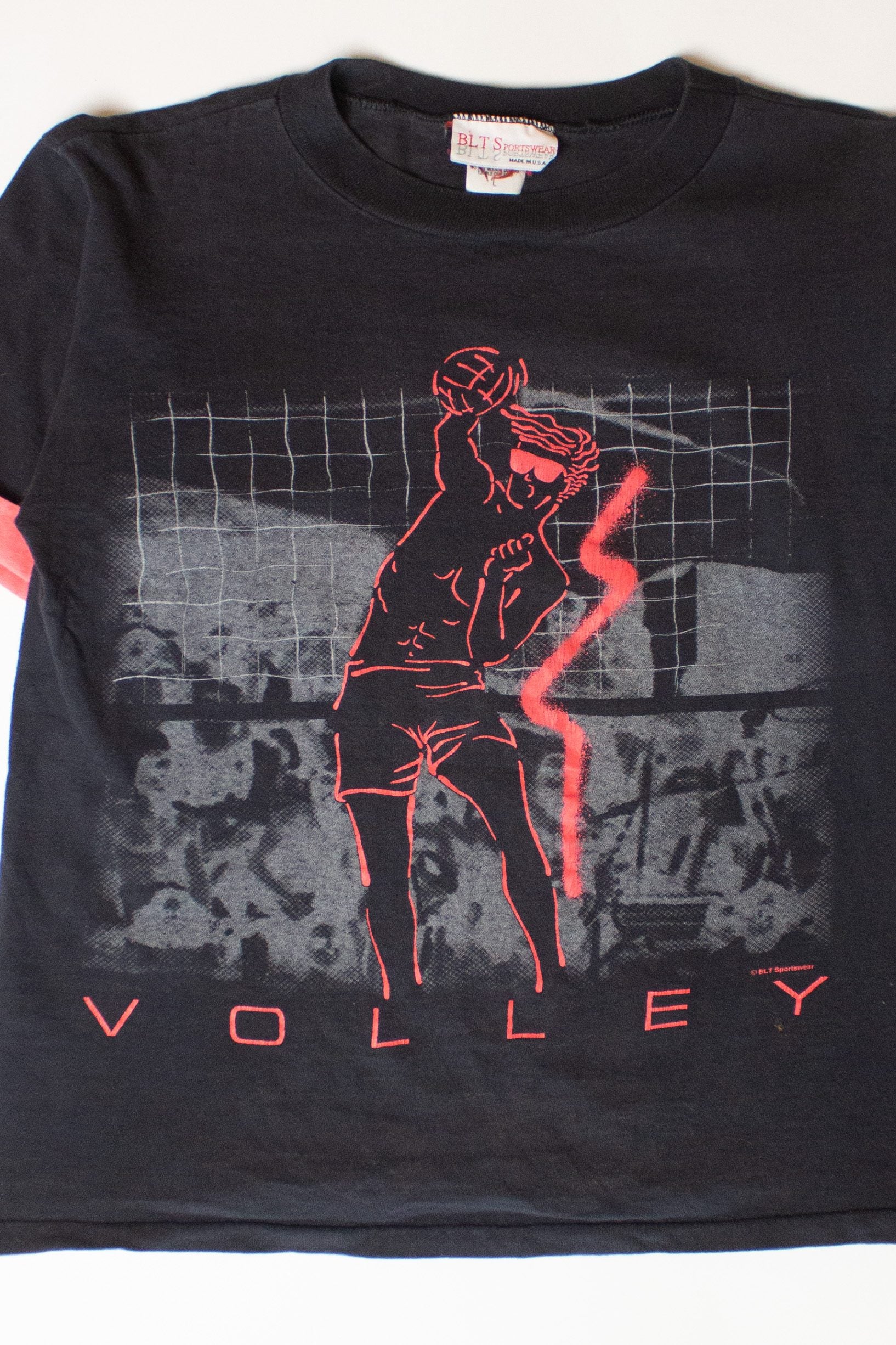 Vintage Cuffed Sleeve Volleyball T-Shirt (1980s)