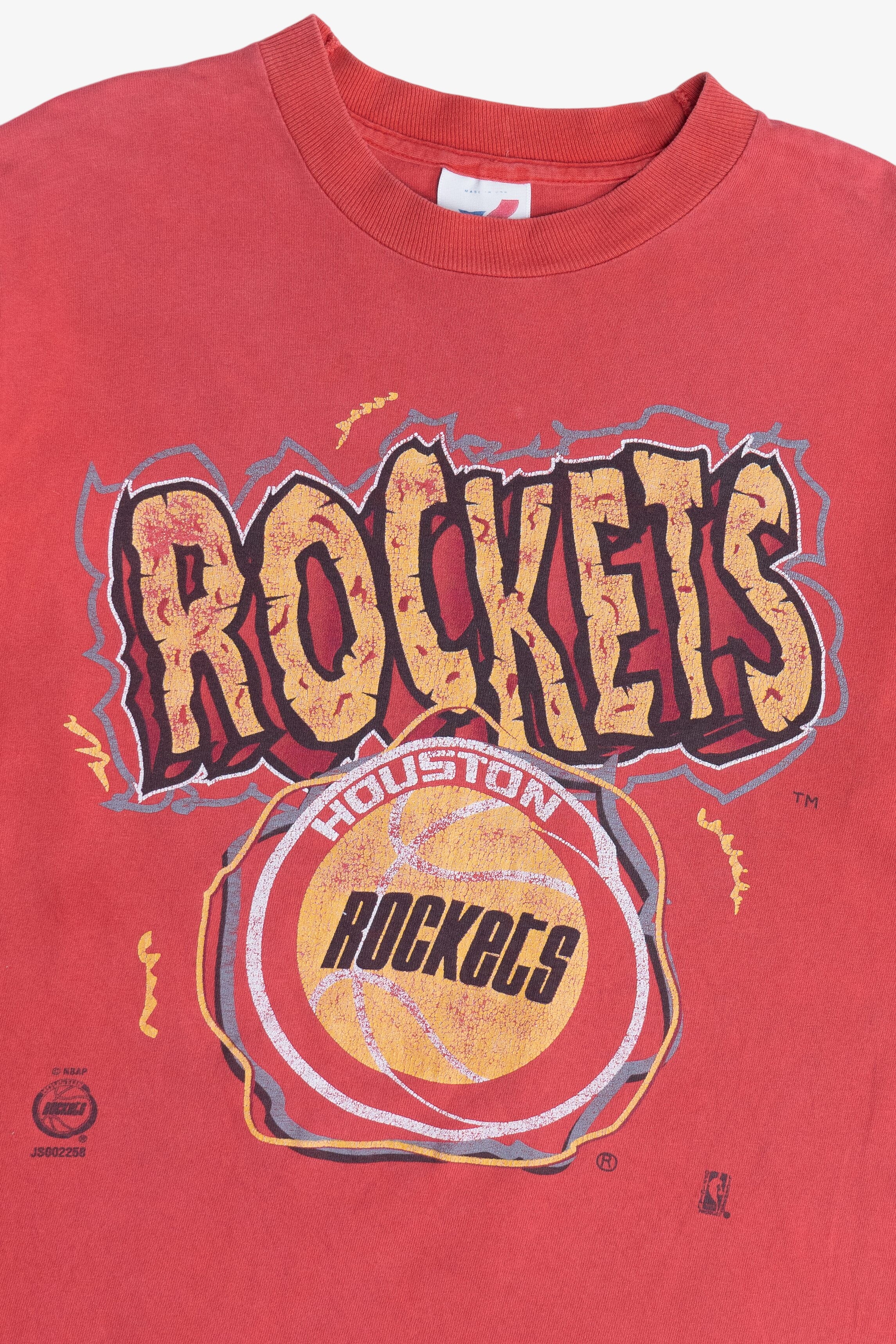 Vintage Distressed Houston Rockets NBA Single Stitch T-Shirt (1990s)