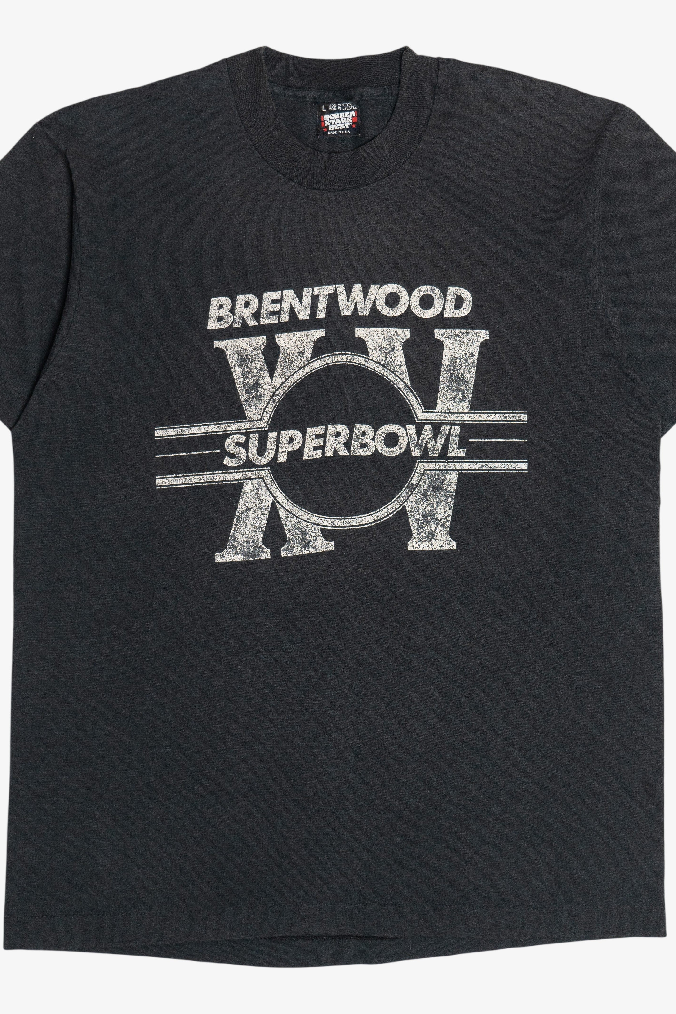 Vintage "Brentwood Superbowl XV" Faded Single Stitch T-Shirt (1990s)