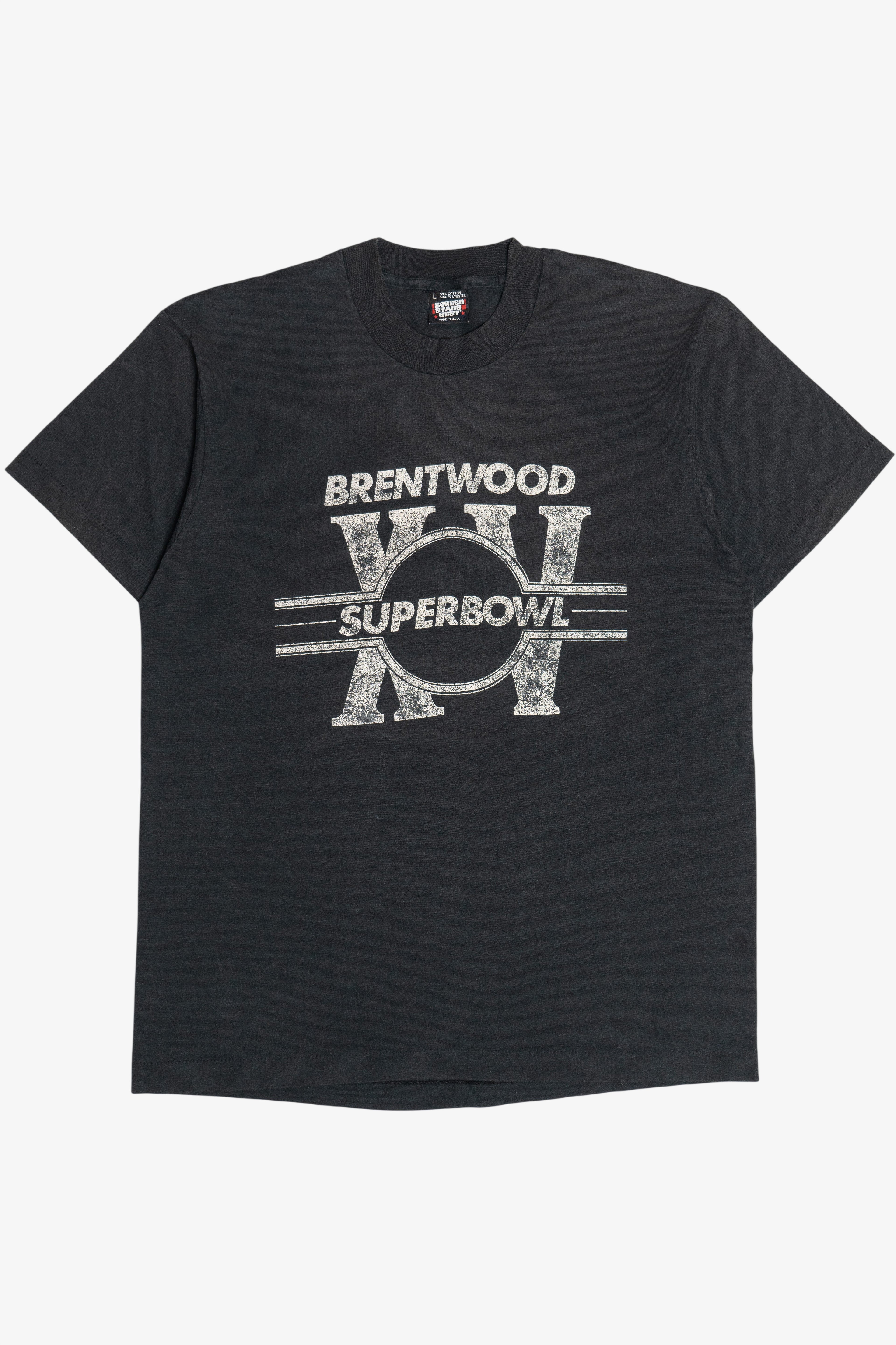 Vintage "Brentwood Superbowl XV" Faded Single Stitch T-Shirt (1990s)