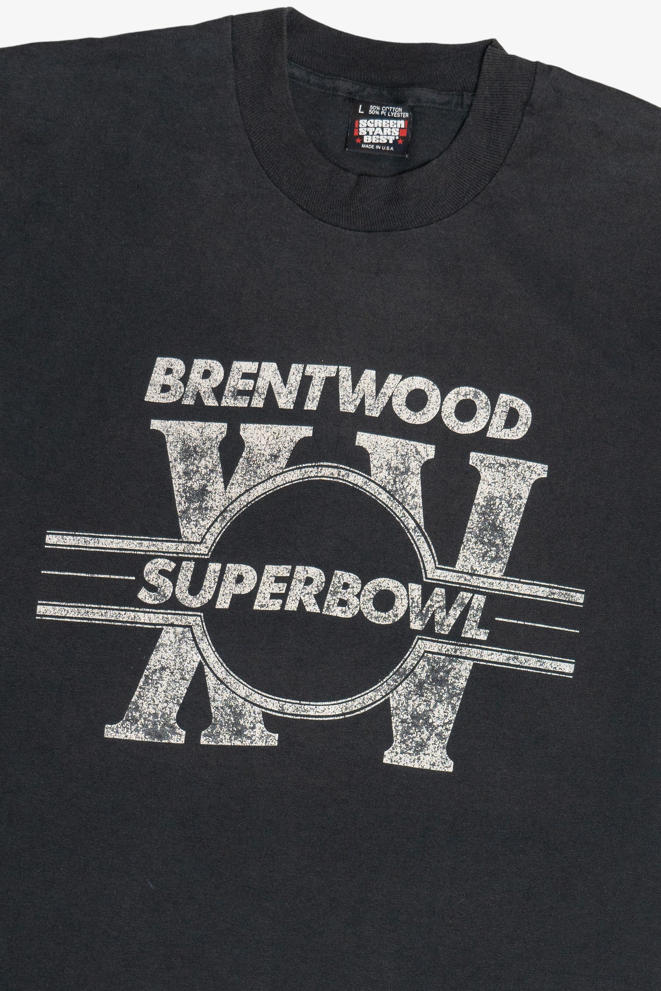 Vintage "Brentwood Superbowl XV" Faded Single Stitch T-Shirt (1990s)