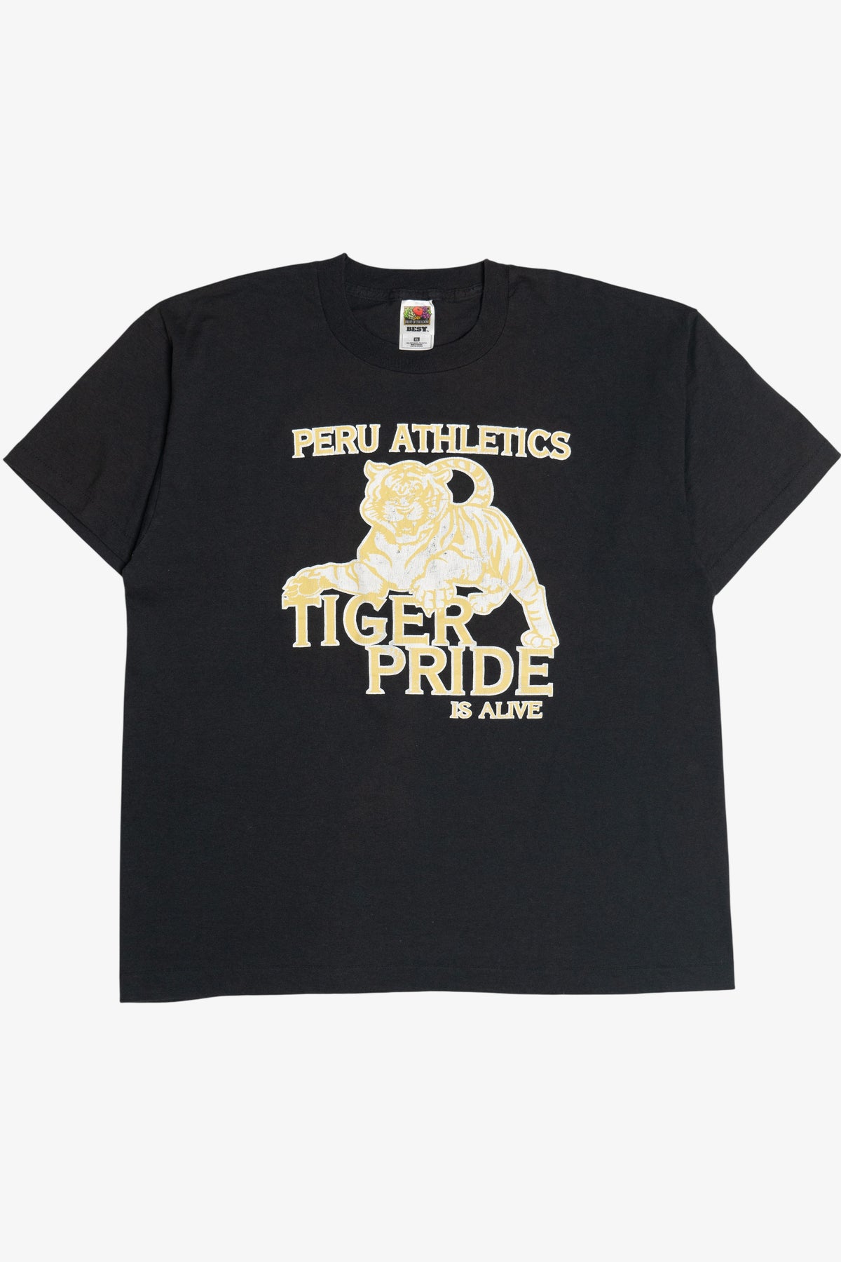 Vintage "Tiger Pride Is Alive" "Peru Athletics" Single Stitch T-Shirt (1990s)